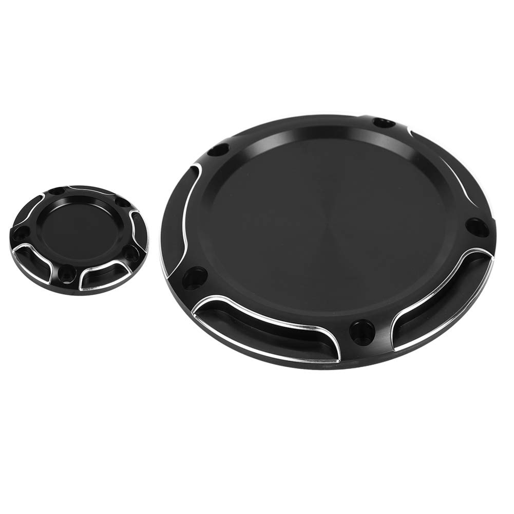 Duokon 2PCS CNC Aluminum Motorcycle Derby Timer Cover - Black for Harley Touring Road King | Durable Protection for Long Rides & Custom Bike Builds