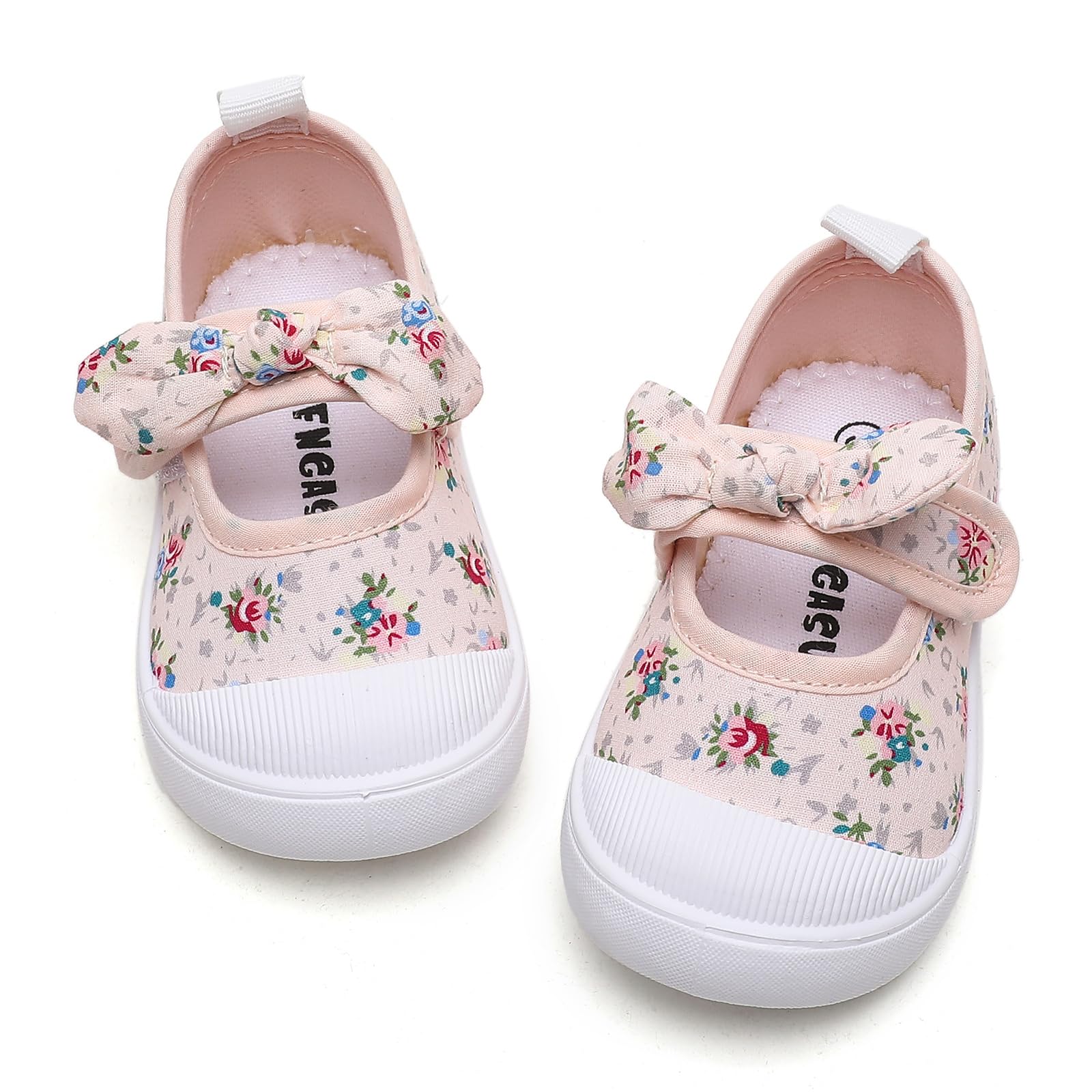 Toddler Girl's Canvas Sneakers with Bowknot - Mary Jane Flat Shoes for Kids | School Uniform & Dress Shoes | Perfect for Preschool, Playtime & Special Occasions