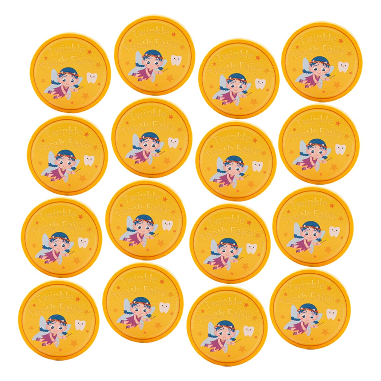 20pcs Wooden Tooth Fairy Medals - Golden Lost Teeth Reward for Kids - Perfect for Tooth Fairy Gifts, First Tooth Keepsake & Children's Dental Milestones