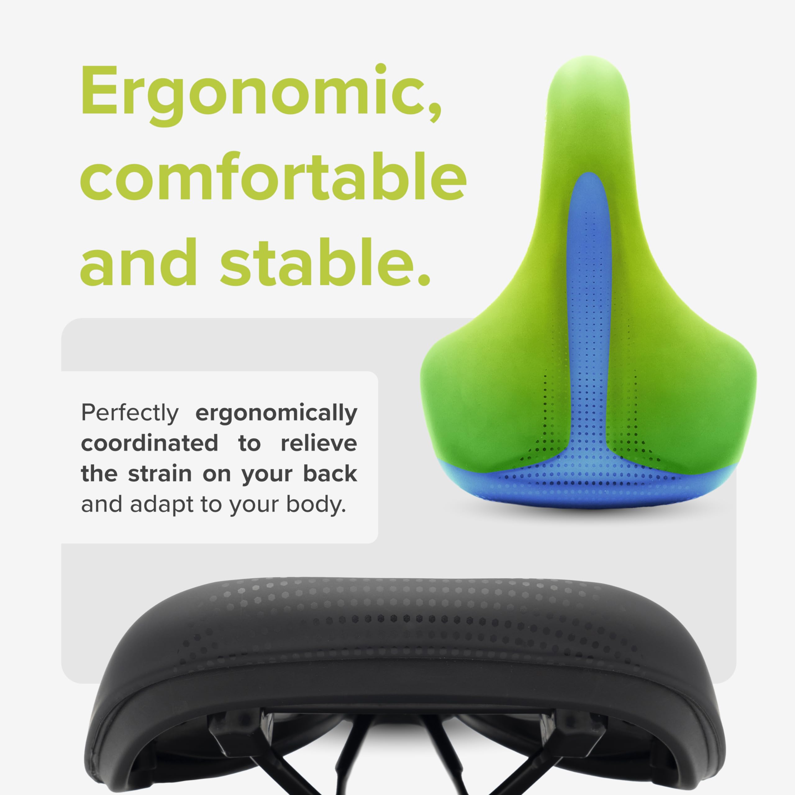 VELMIA Waterproof Bike Seat - Ergonomic Bicycle Saddle for Men & Women - Comfortable Mountain & Trek Bike Seat - Perfect for Peloton, Road & Off-Road Cycling - Ideal for Commuting, Exercise & Outdoor Adventures