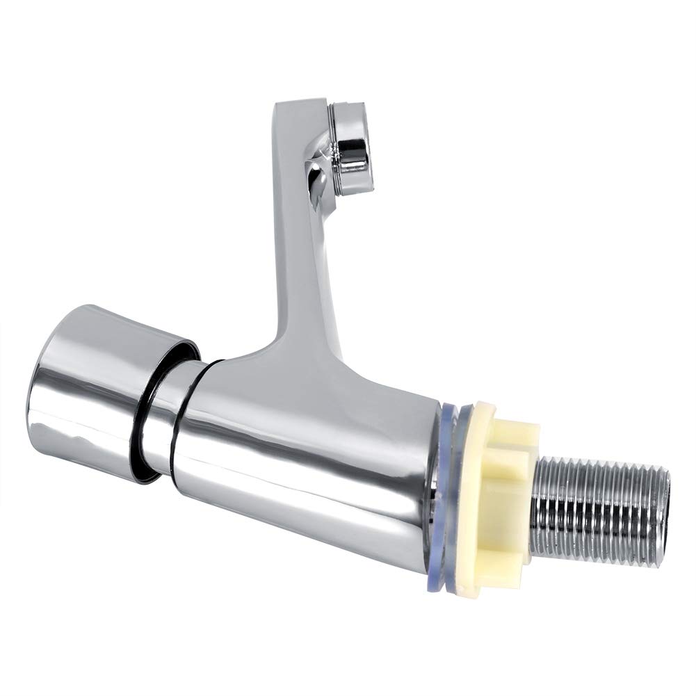 Chrome Plated Self-Closing Time Delay Faucet - Water Saving Basin Sink Tap for Public Kitchen & Bathroom | Ideal for Home, Hotel, Restaurant & Commercial Use | Perfect for Water Conservation & Hands-Free Operation