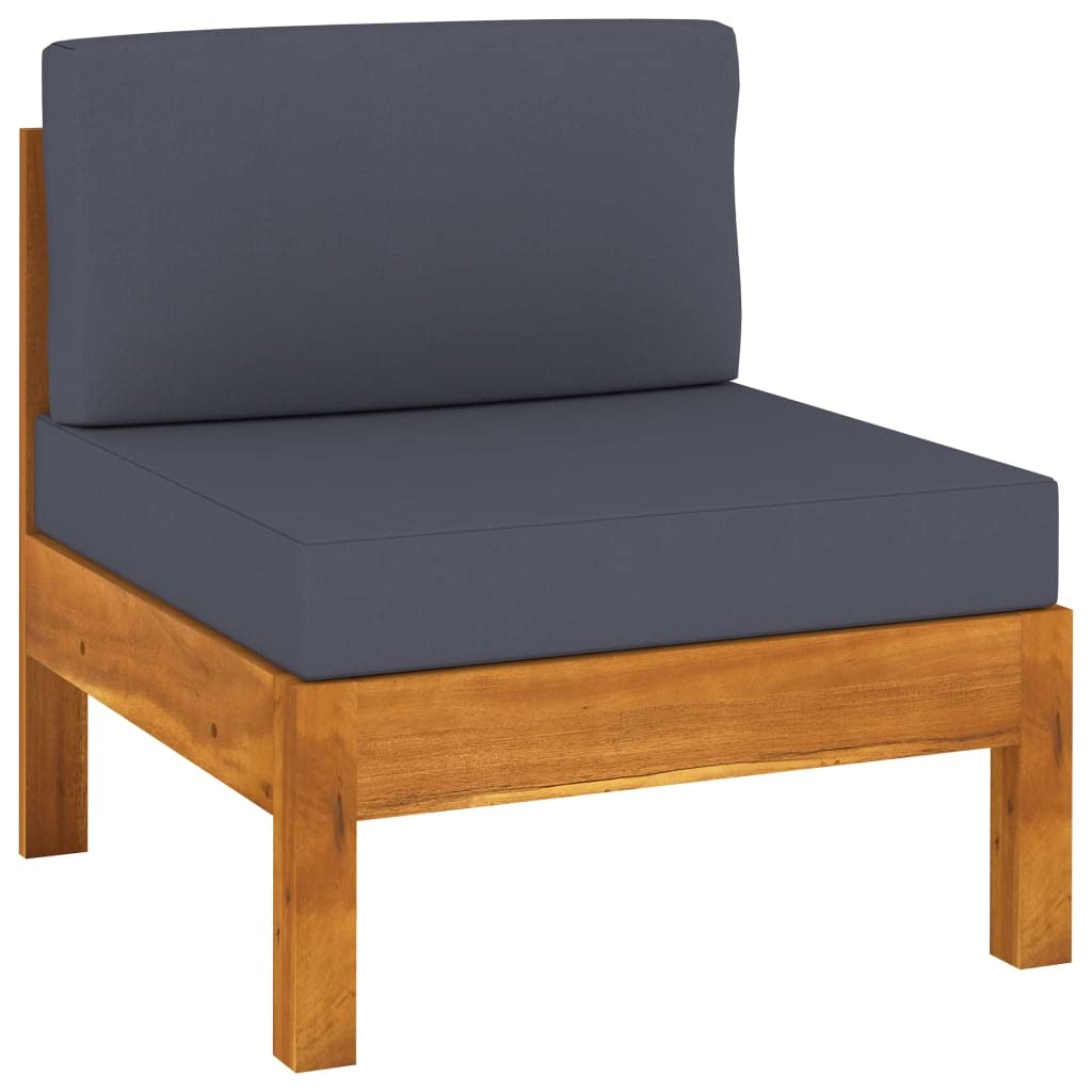Premium Acacia Wood 2-Piece Outdoor Sofa Set with Dark Gray Cushions - Weather-Resistant, Durable Patio Furniture for Garden, Deck, Poolside & Backyard Relaxation
