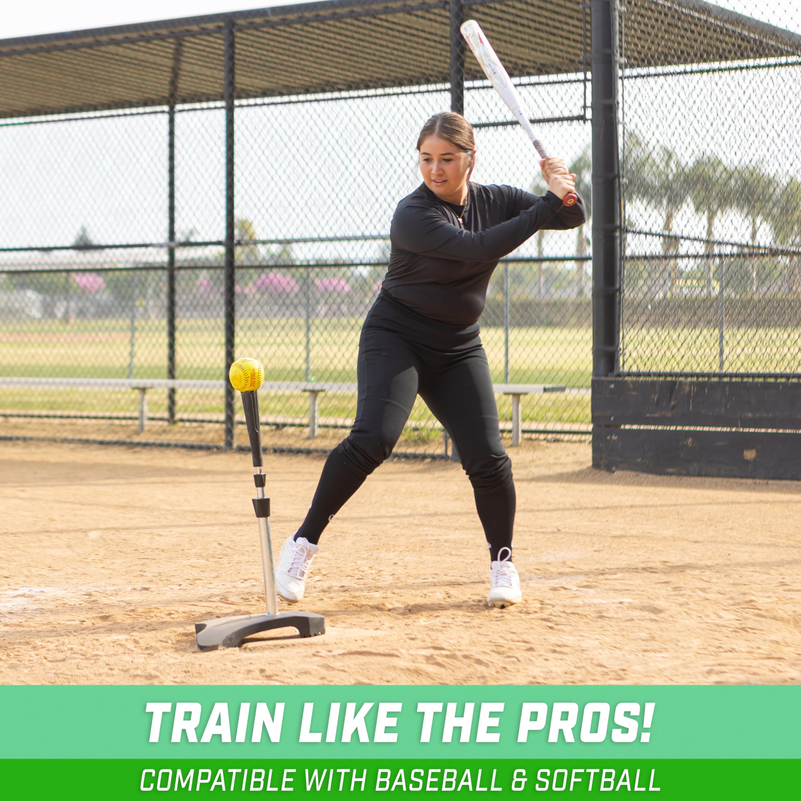 GoSports Pro Baseball & Softball Batting Tee - Adjustable Height Heavy-Duty Tripod Base for Training & Practice | Perfect for Backyard, Field, and Cage Drills