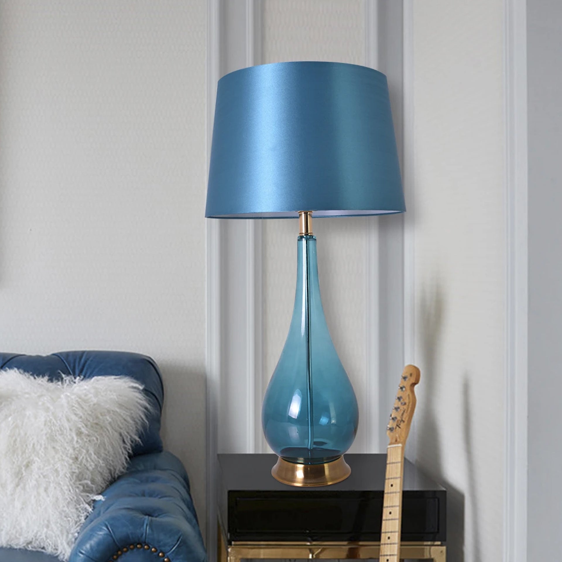 Tulip Big Translucent Ombre Glass Table Lamp Set of 2 - 30 Inch Modern Home Decor Lighting for Living Room, Bedroom & Office
