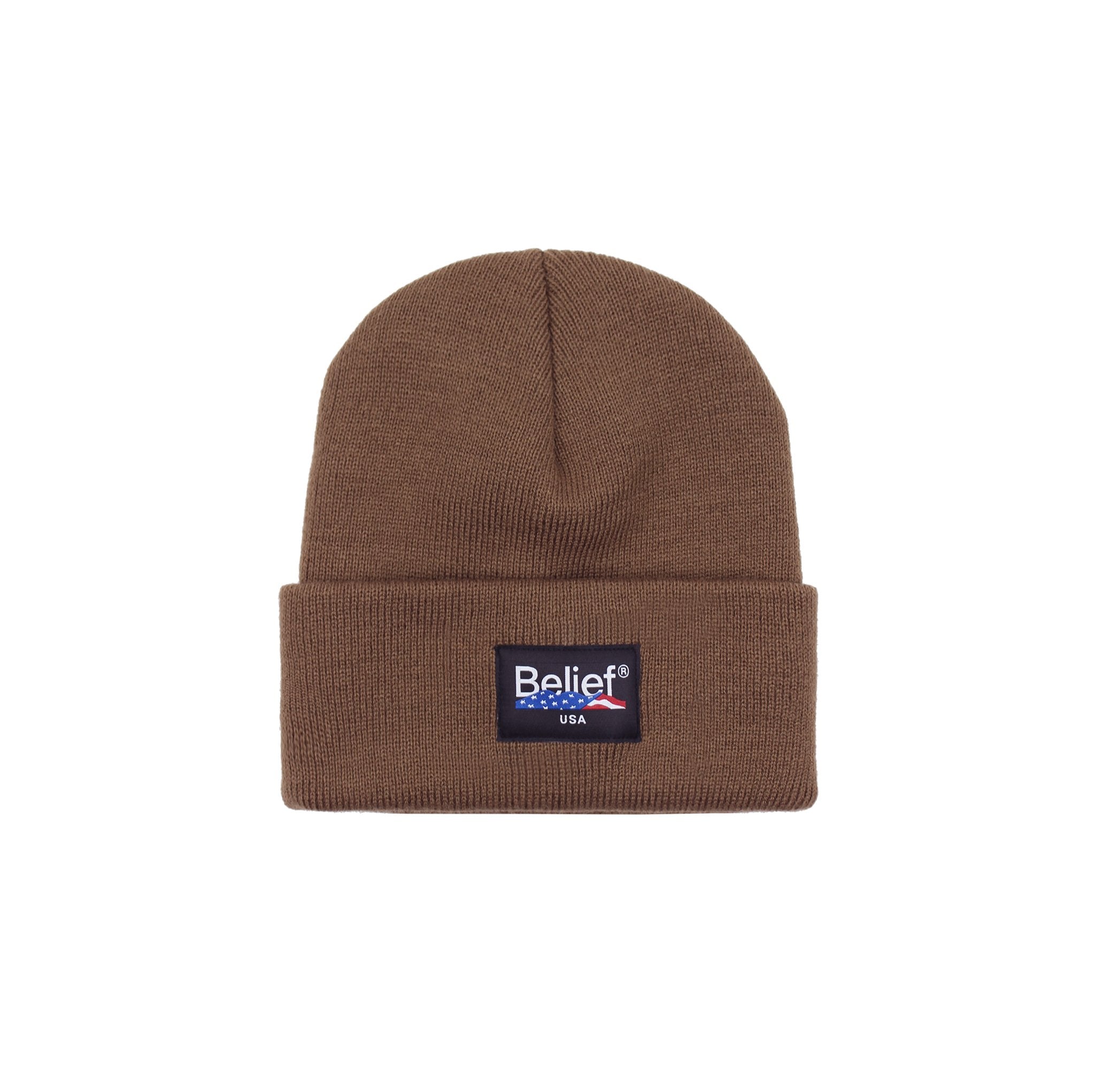 Belief NYC United Beanie - Coyote Color Winter Hat for Men & Women - Cozy Knit Beanie for Outdoor Activities, Skiing, and Casual Wear