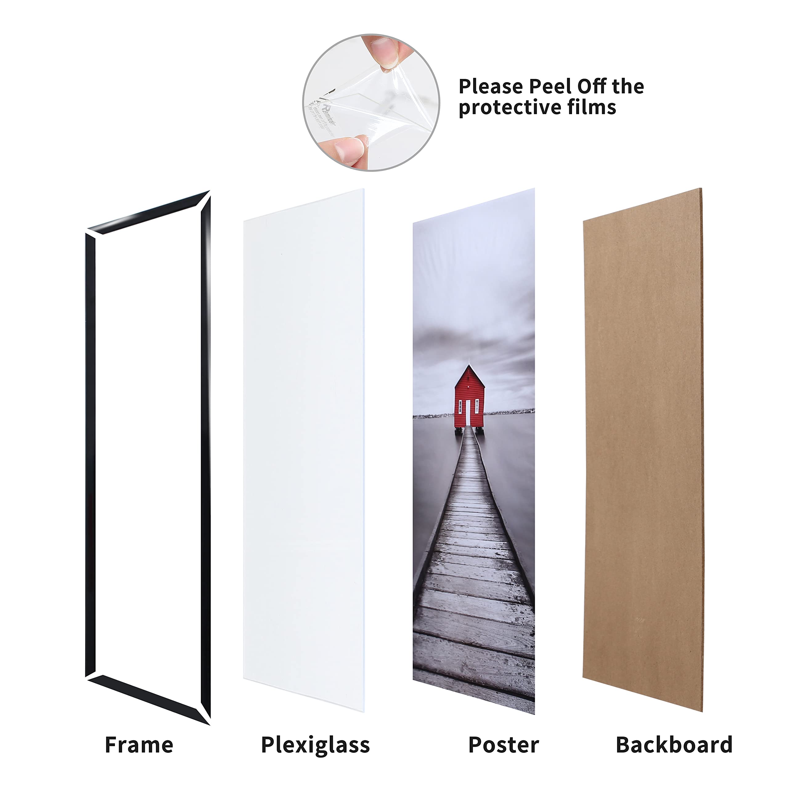 ELSKER&HOME 12x18 Picture Frame 3 Pack - Black 12x18 Poster Frames for Wall Display, Horizontal or Vertical Hanging, Durable Scratch-Resistant - Perfect for Home Decor, Office Art, Gallery Wall & Photo Displays
