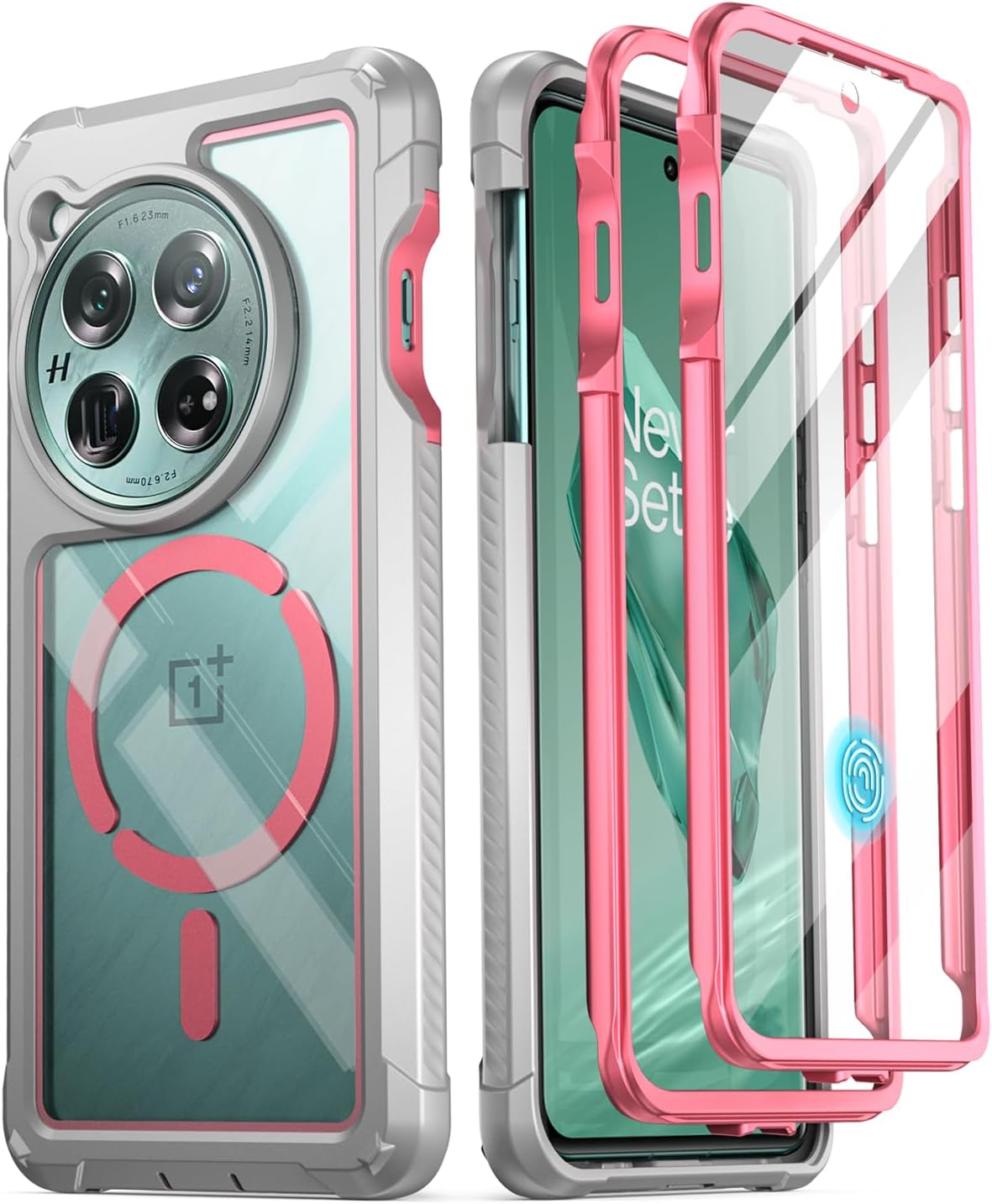 OnePlus 12 Phone Case with Built-in Screen Protector - Shockproof Protective Cover for OnePlus 12 Smartphone - Perfect for Daily Use, Travel & Outdoor Activities