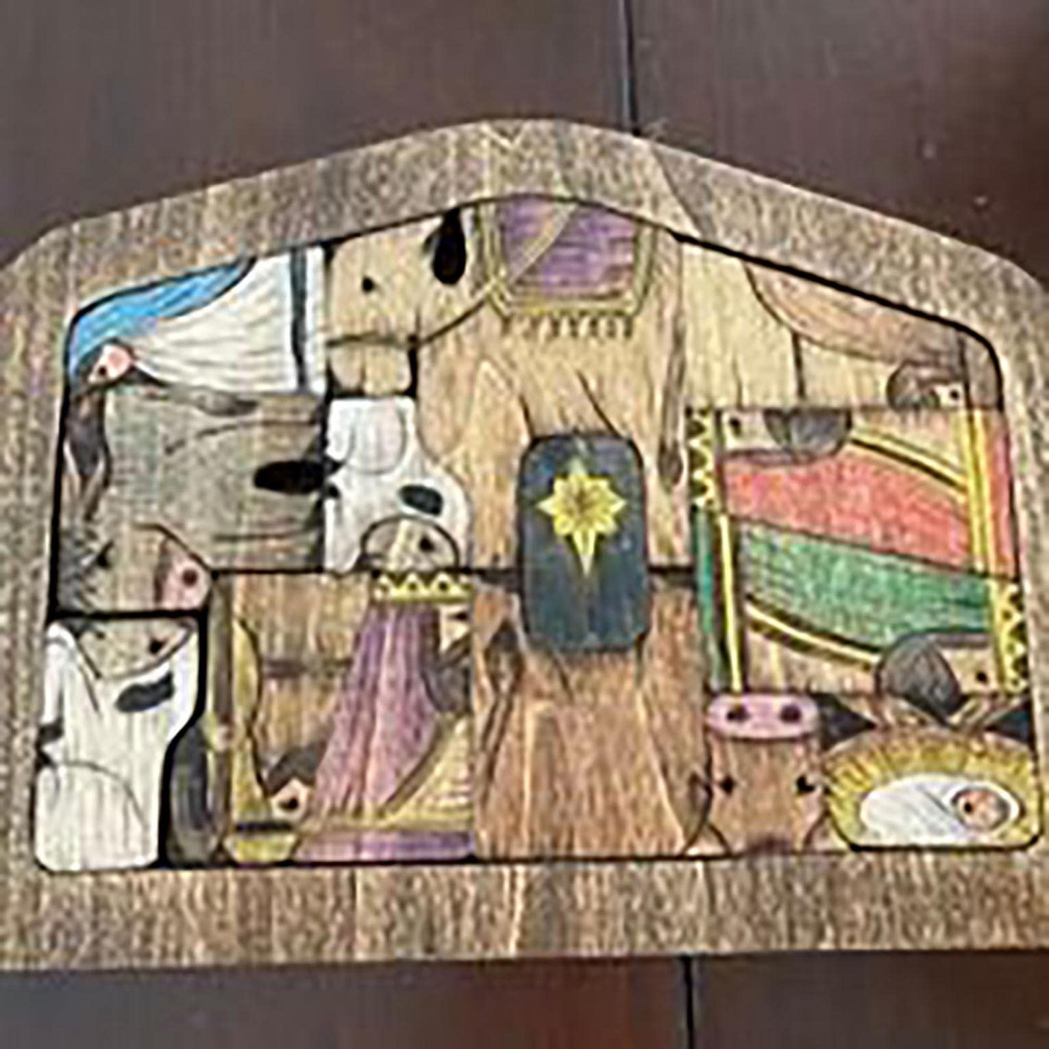 Handcrafted Wooden Jesus Puzzle Statue - Nativity Scene Jigsaw Puzzle with Wood-Burned Design - Religious Christmas Decor & Educational Family Game - Perfect for Holiday Gifts, Sunday School Activities & Home Nativity Displays