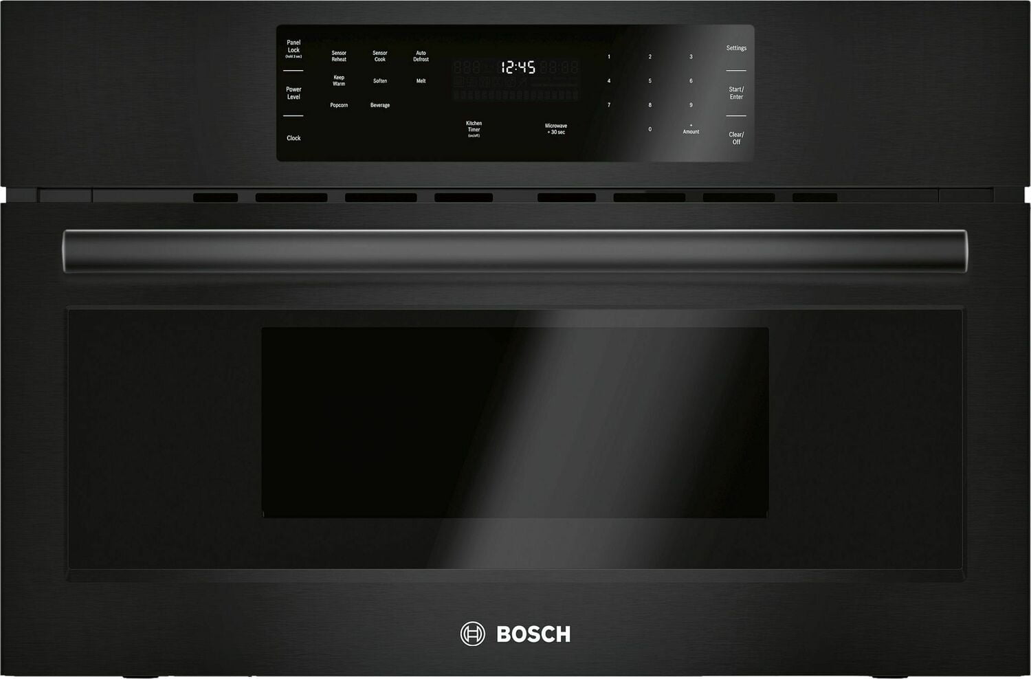 Bosch HMB50162UC 500 Series 30-Inch Built-In Microwave Oven with Drop Down Door - Black Stainless Steel - Perfect for Modern Kitchens & Small Spaces