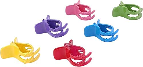 Multicolor Plastic Hair Clips for Women - 6 Piece Set of Fashionable Hair Claws & Clutches | Perfect for Updos, Ponytails & Everyday Hairstyles