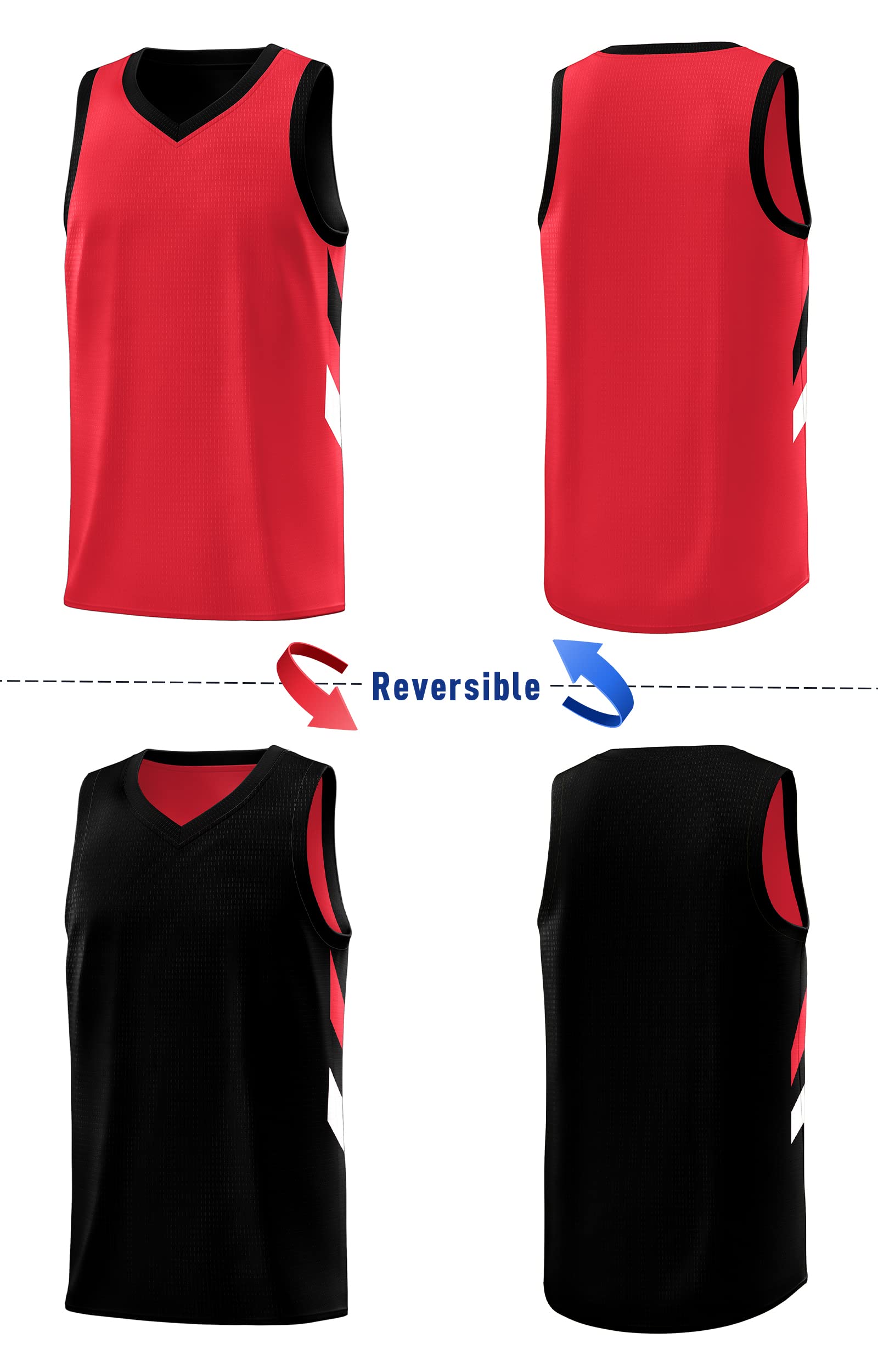 Men's Reversible Basketball Jersey - Team Uniform for Hip Hop & Sports S-4XL