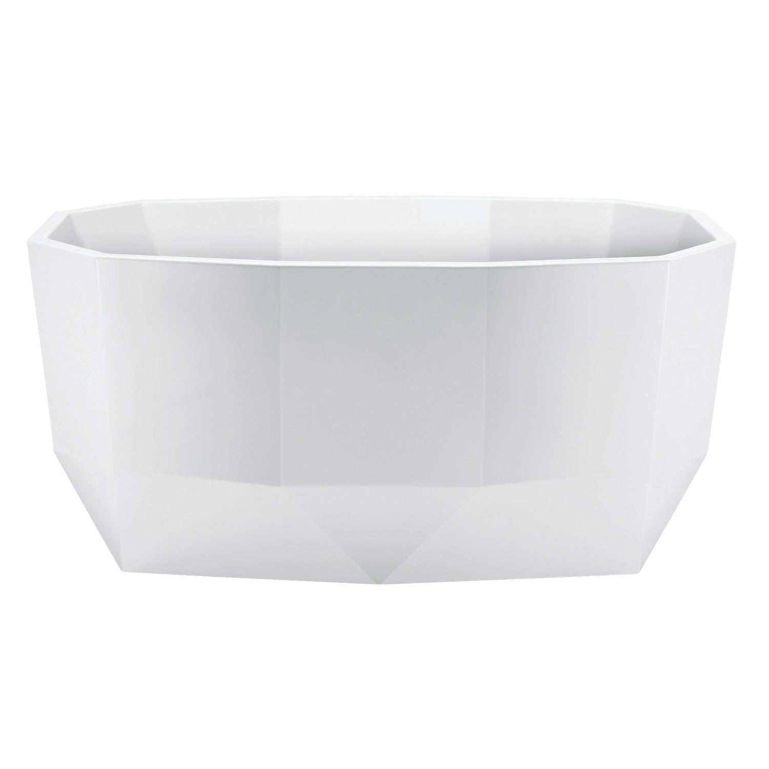 Aqua Eden VTSQ593024 59-Inch Glossy White Acrylic Oval Freestanding Bathtub with Drain - Perfect for Luxury Bathrooms & Spa Retreats