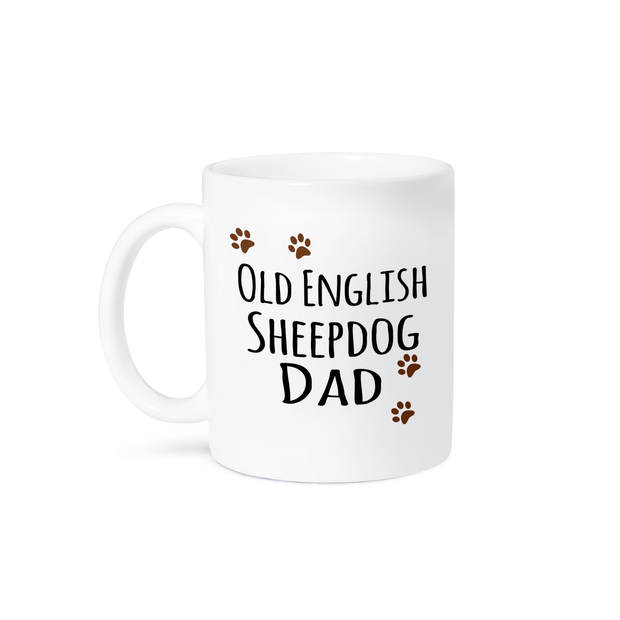 3dRose Old English Sheepdog Dad Coffee Mug - 15 oz Ceramic Cup for Tea, Coffee & Hot Drinks - Perfect Gift for Dog Lovers & Father's Day