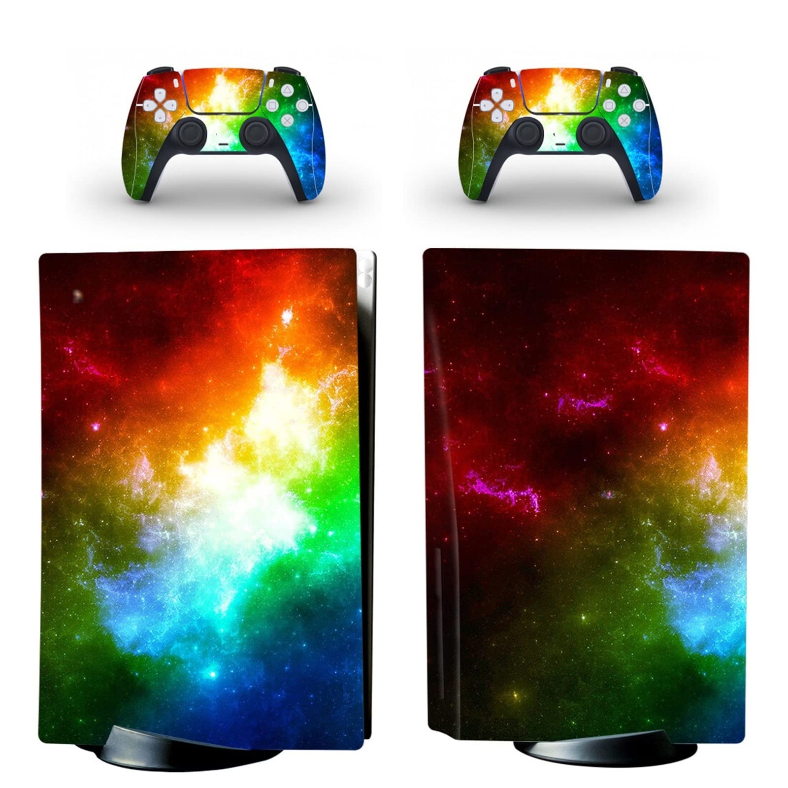 LEEWEE Anime Sticker Skin for PS5 Disc Edition Console & 2 Controllers - Bubble-Free Vinyl Cover Wrap, Durable Scratch-Resistant Design 31990 - Perfect for Gaming Setups & Customization