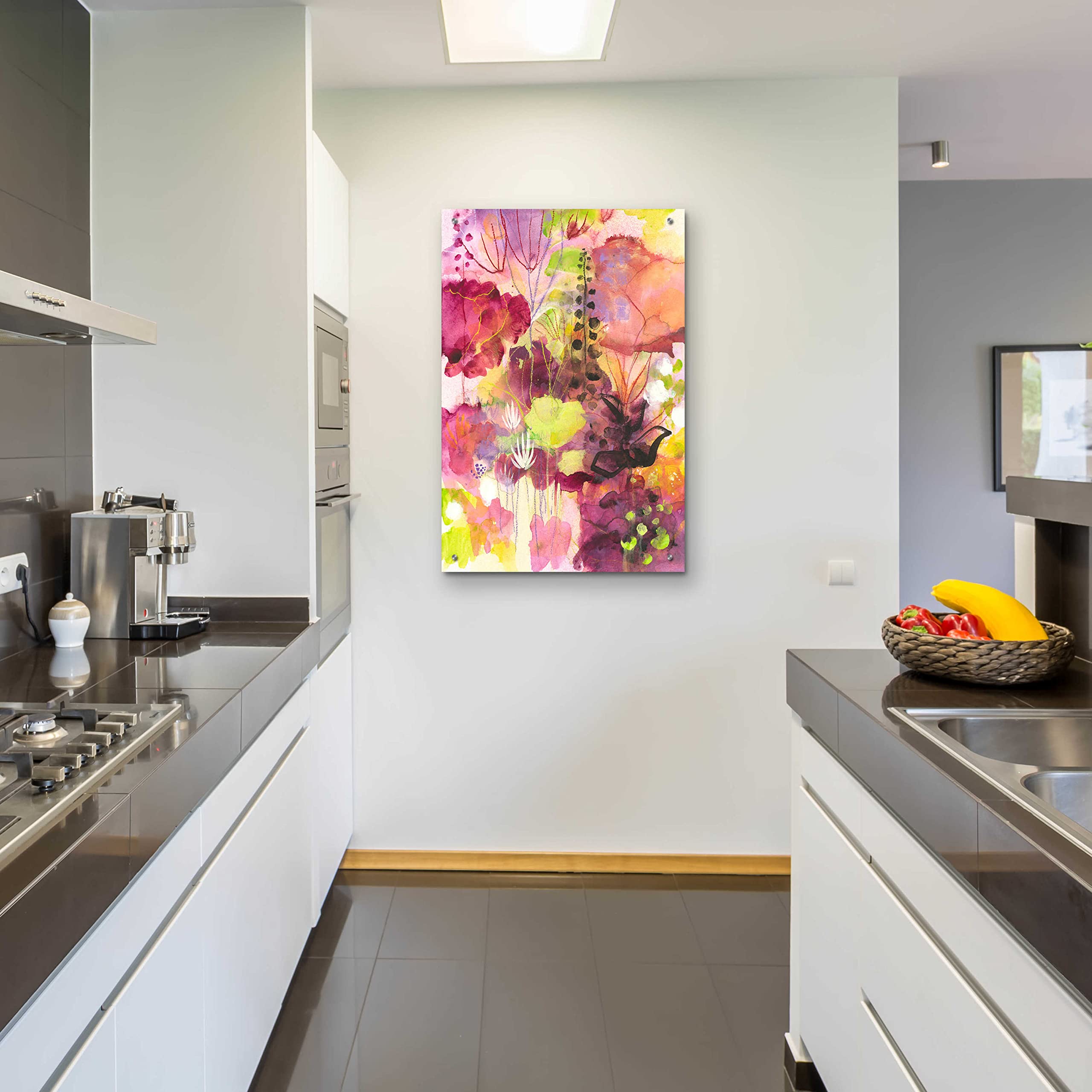 Corina Capri 'In Between' Acrylic Glass Wall Art - 24x36 Inches Modern Abstract Painting for Living Room, Bedroom & Office Decor