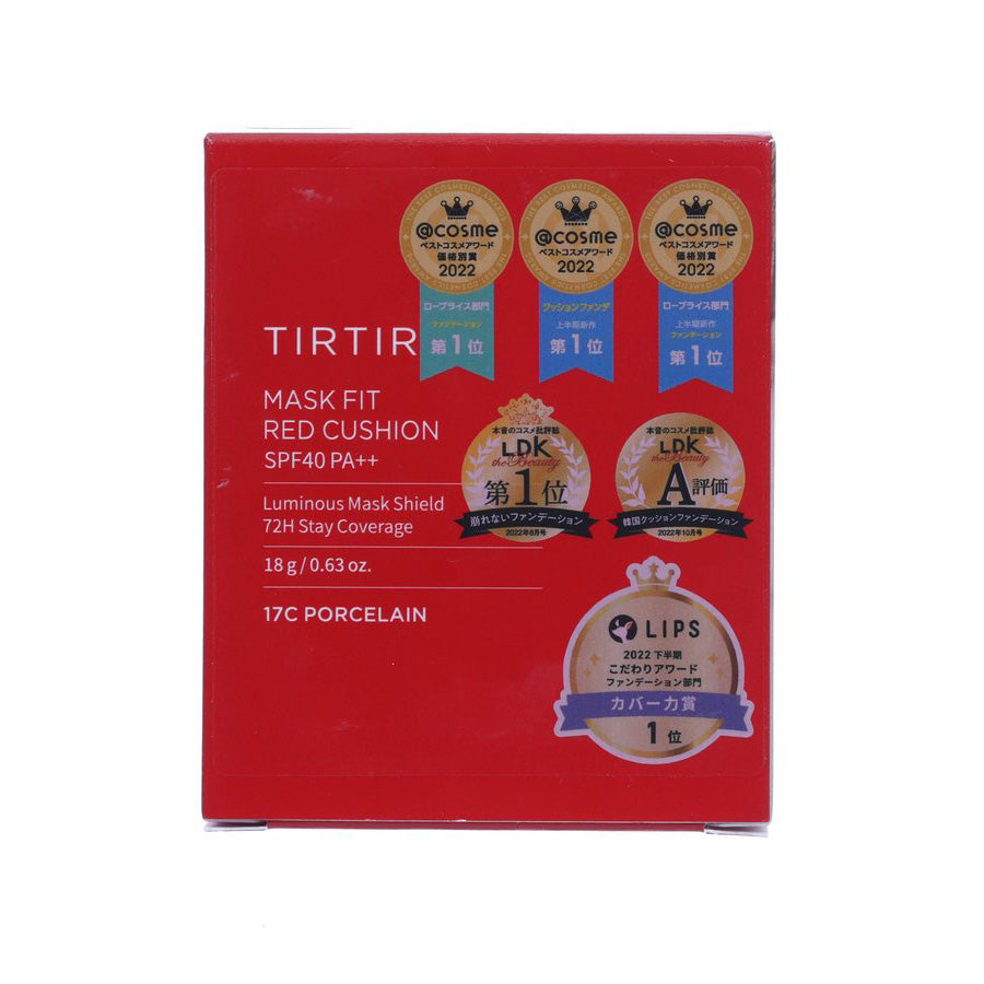 TIRTIR Mask Fit Red Cushion SPF50+ PA+++ Foundation - 17C Ivory (18g) | Long-Lasting Hydrating Makeup for Dry Skin | Perfect for Daily Wear & Special Occasions