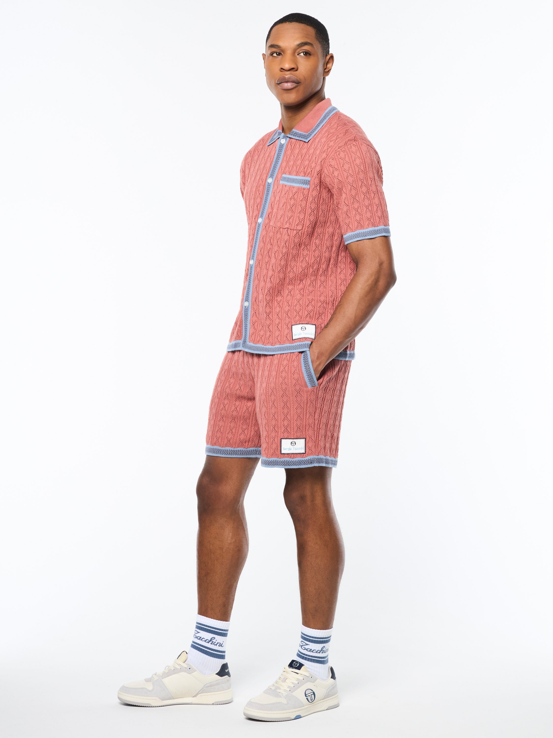 Aldo Pointelle Polo Shirt for Men - Light Mahogany Color, Breathable Knit Top for Casual Wear & Office Outfits