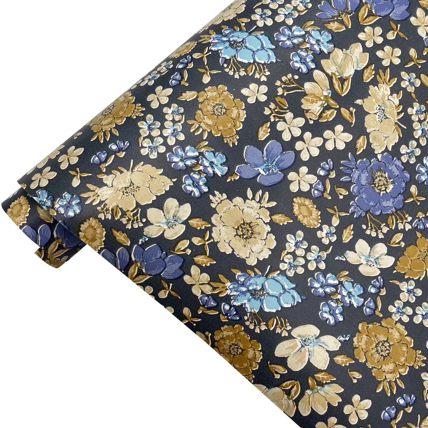 Yifely Self-Adhesive Shelf Liner - Removable Drawer Paper for Refurbishing Old Furniture, Makeup Dresser & Nightstands - Retro Floral Pattern (17.7