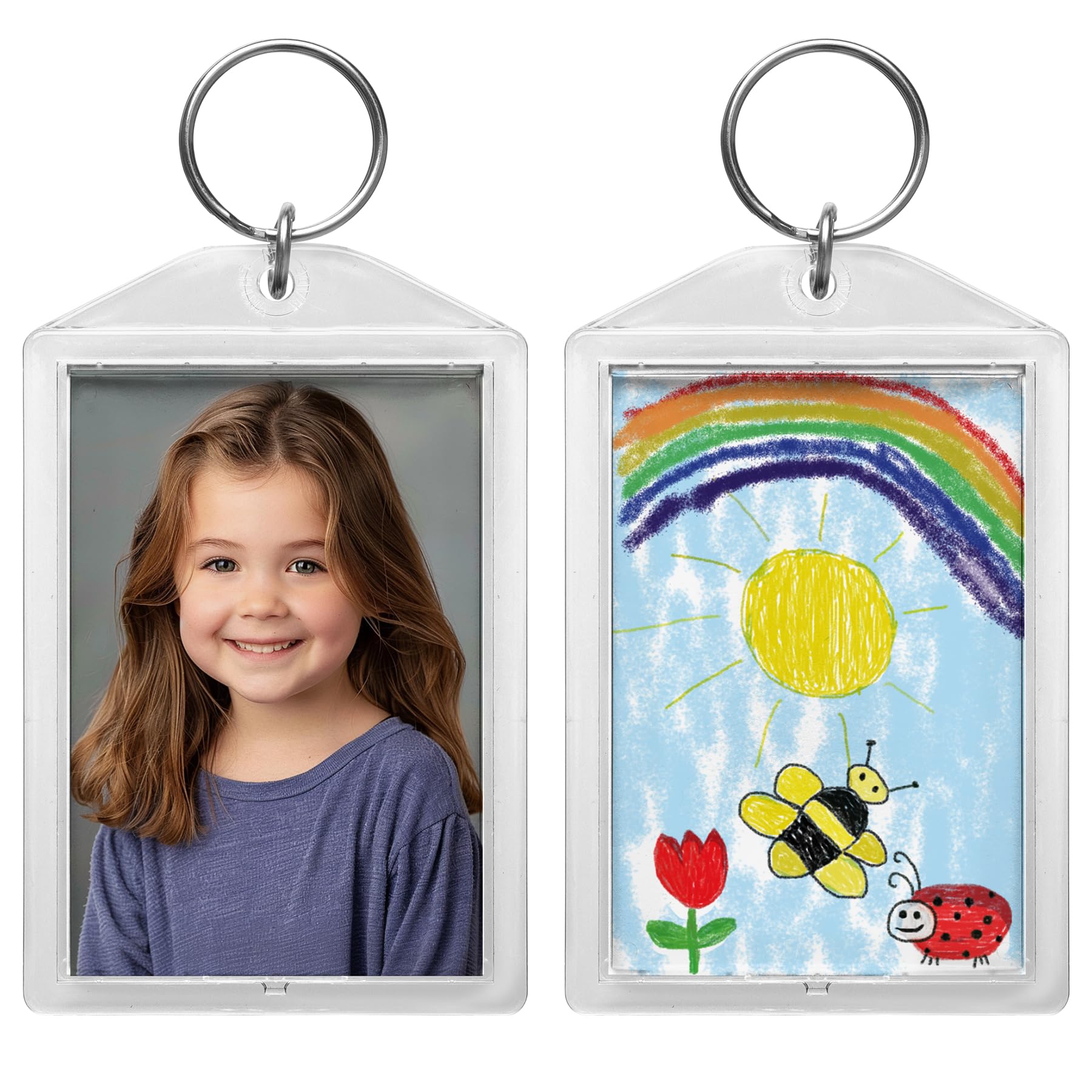 Custom Acrylic Snap-in Photo Keychains - Personalized Keepsakes for Gifts, Events, and Everyday Carry