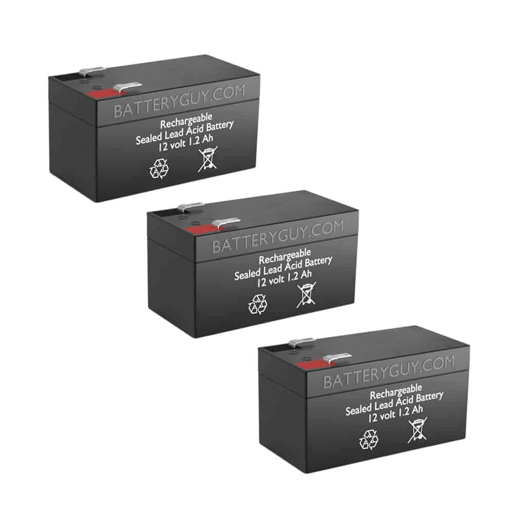 PC1213 Replacement 12V 1.2Ah SLA Rechargeable Battery - 3 Pack for Power Wheels, Emergency Lights & Security Systems