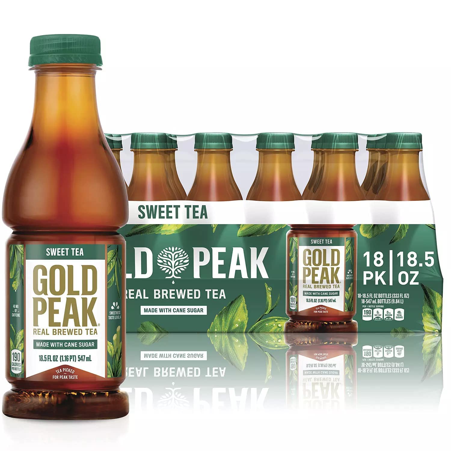 Premium Gold Peak Naturally Sweet Real Brewed Tea - 3 Boxes (18.5oz/18pk) 54 Bottles Total | Cane Sugar Sweetened | Refreshing Iced Tea for Parties, BBQs & Office Break Rooms | Google SEO Optimized