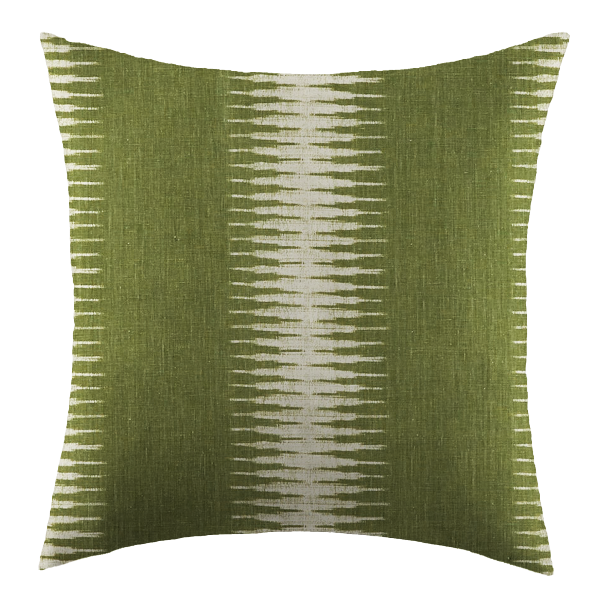 Handmade Ikat Olive Green Pillow Cover - Bohemian Decorative Throw Pillow Case for Sofa, Bed, Living Room & Home Decor
