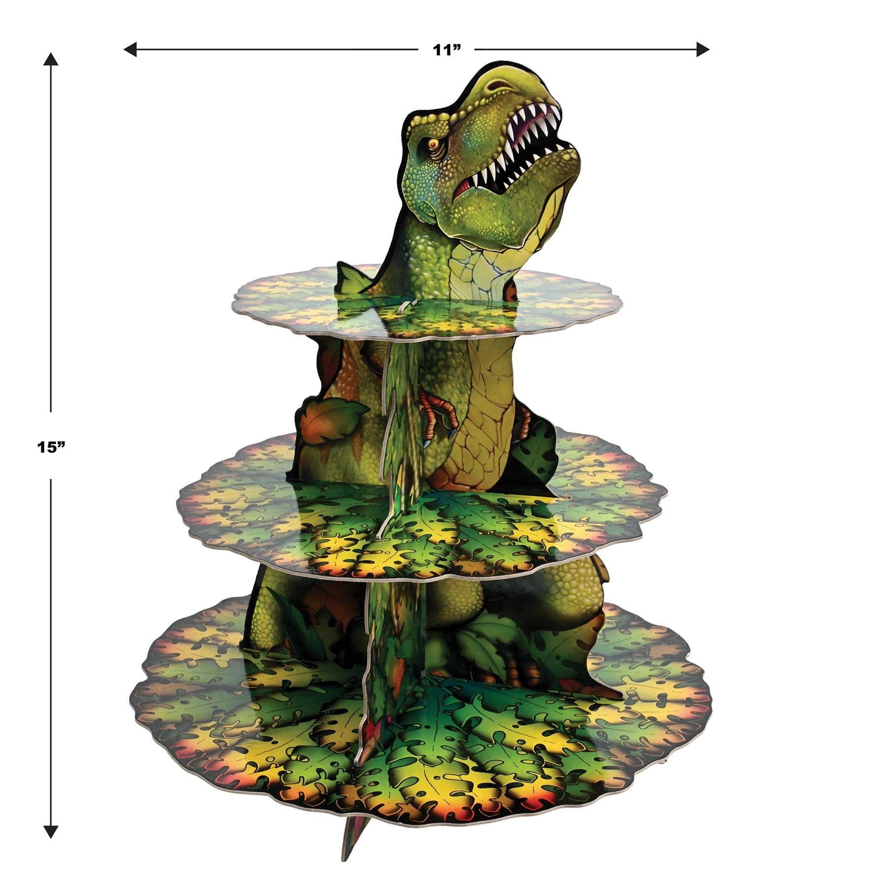 12 Pack Beistle Dinosaur Themed Cupcake Stands - Perfect for Birthday Parties, Baby Showers & Jurassic Theme Decorations