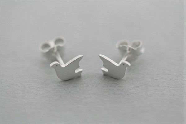 Sterling Silver Dove Stud Earrings - Elegant & Hypoallergenic Jewelry for Women - Perfect for Everyday Wear, Parties & Gifts