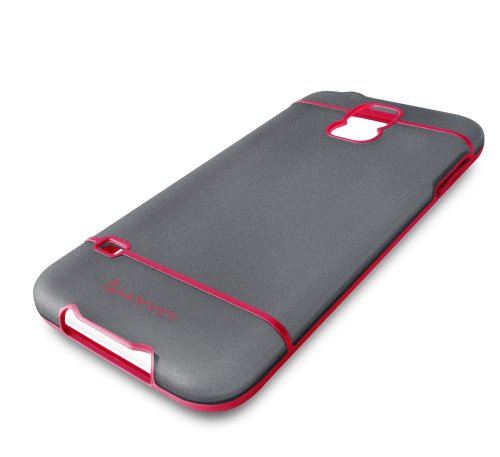 LUVVITT Hybrid Clear Samsung Galaxy S5 Case - Slim Protective Cover with Shock Absorption for Galaxy S5 (Transparent Black/Red) - Perfect for Everyday Use, Work & Outdoor Activities
