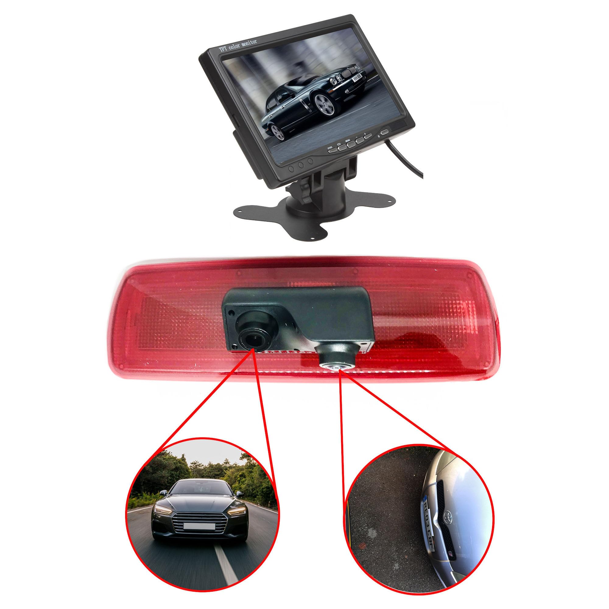 Dolphin Automotive Dual Rear View Parking Camera with 7