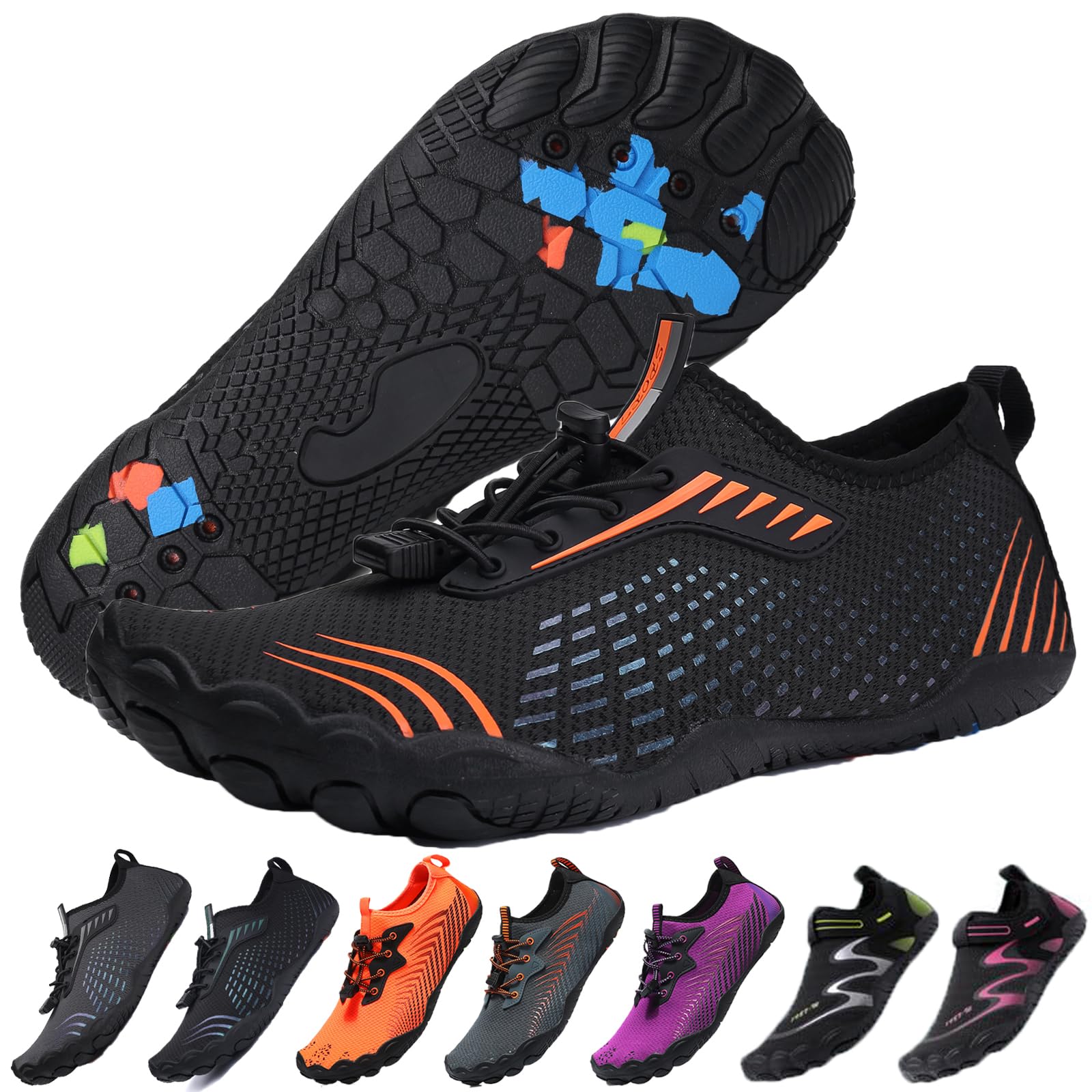 **Men's & Women's Quick-Dry Water Shoes - Barefoot Aqua Shoes for Beach, Swimming, Boating & Water Sports**