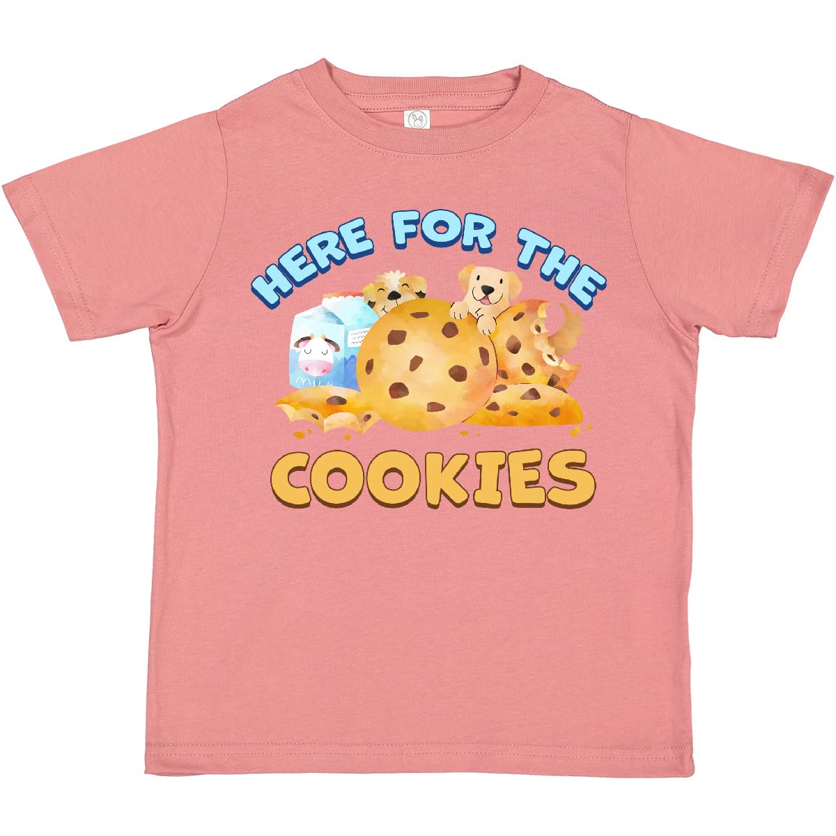 Inktastic Here for The Cookies Cute Dog Design Toddler T-Shirt | Adorable Puppy Graphic Tee for Boys & Girls | Perfect for Playdates, Birthday Parties & Family Photos
