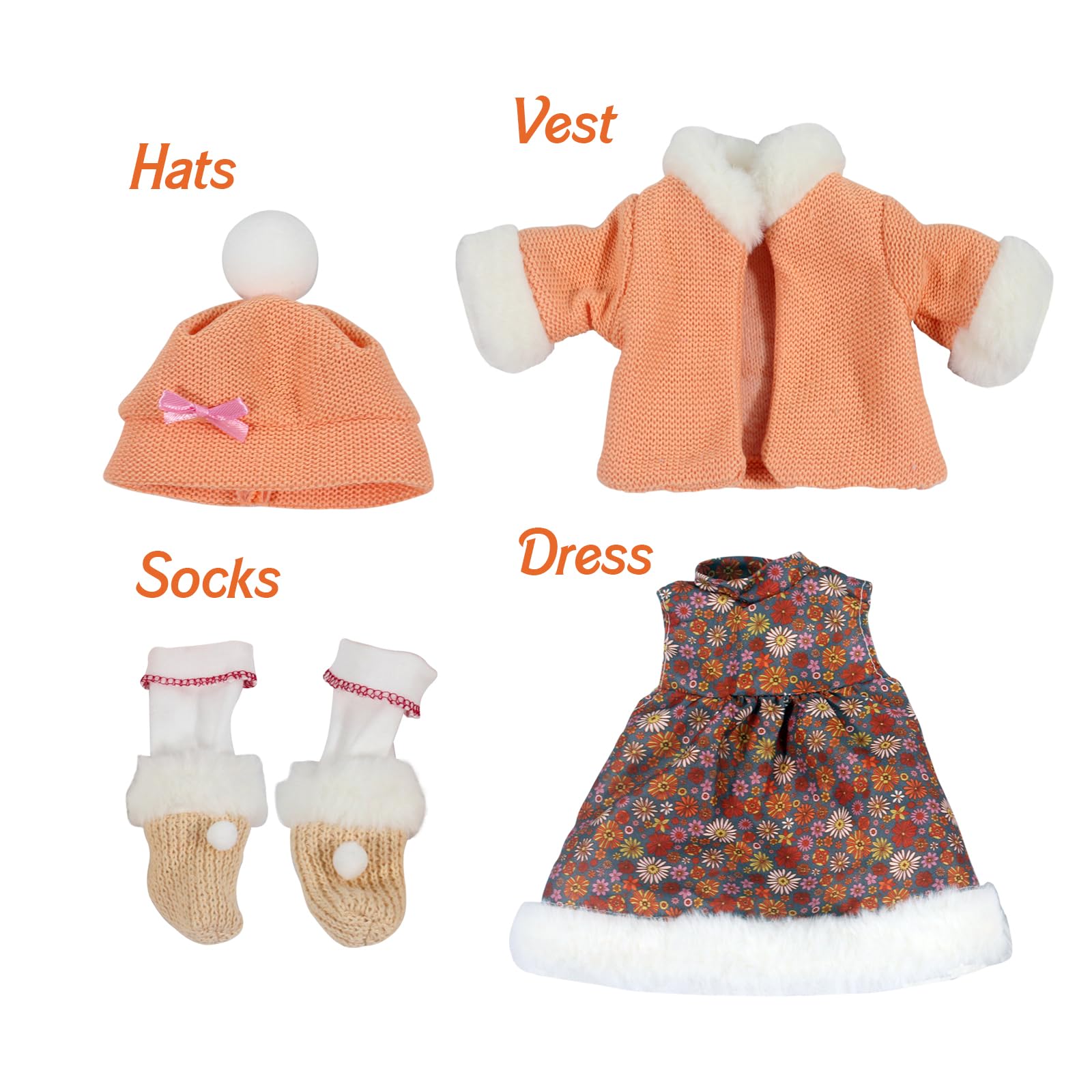12-16 Inch Doll Clothes Set - Princess Dress & Sweater Outfit for Girls | Christmas & Birthday Gift