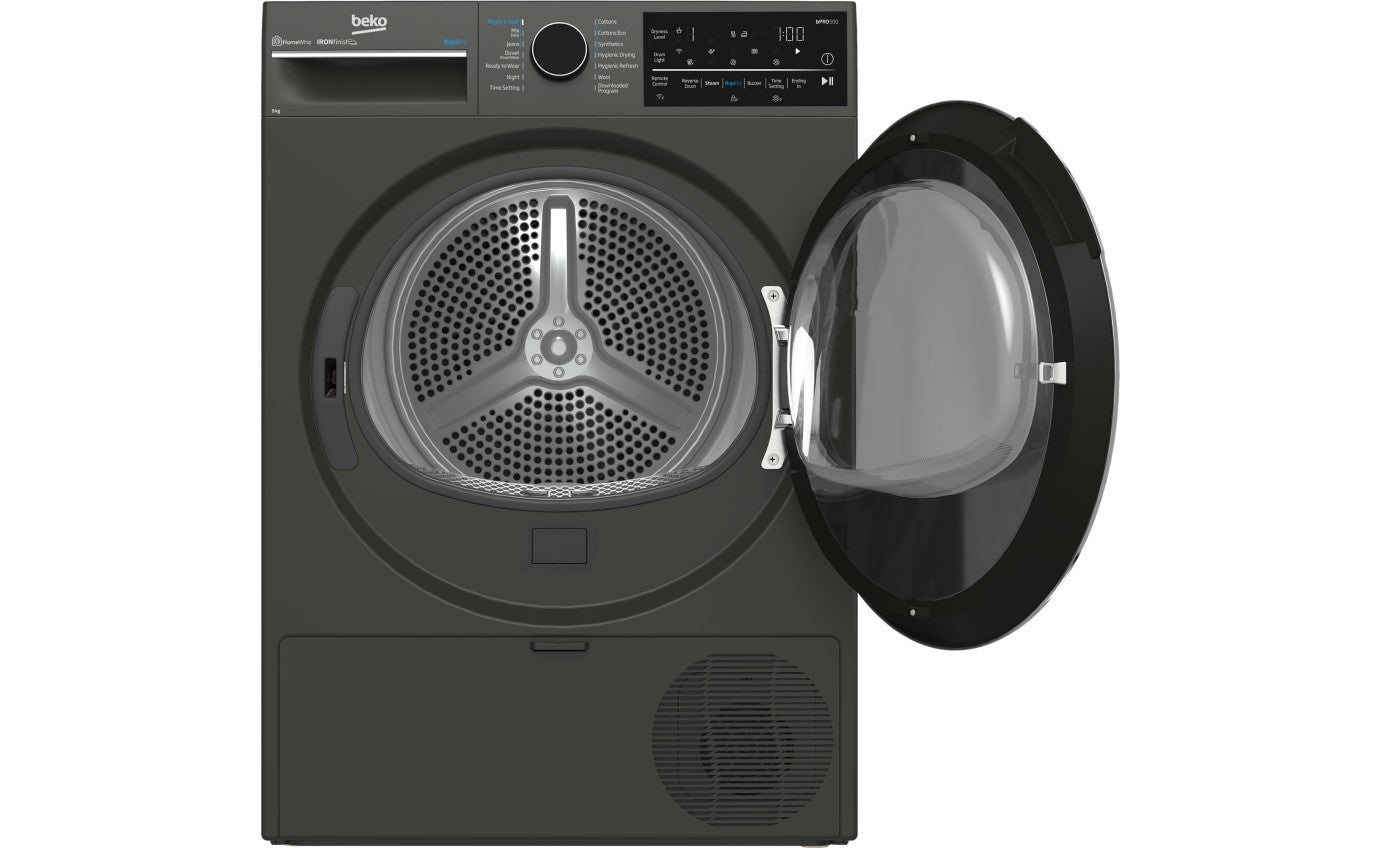 Beko 9kg Hybrid Heat Pump Dryer BDPB904HG - Energy Efficient, Quiet & Fast Drying for Home & Laundry Rooms | Perfect for Apartments & Small Spaces