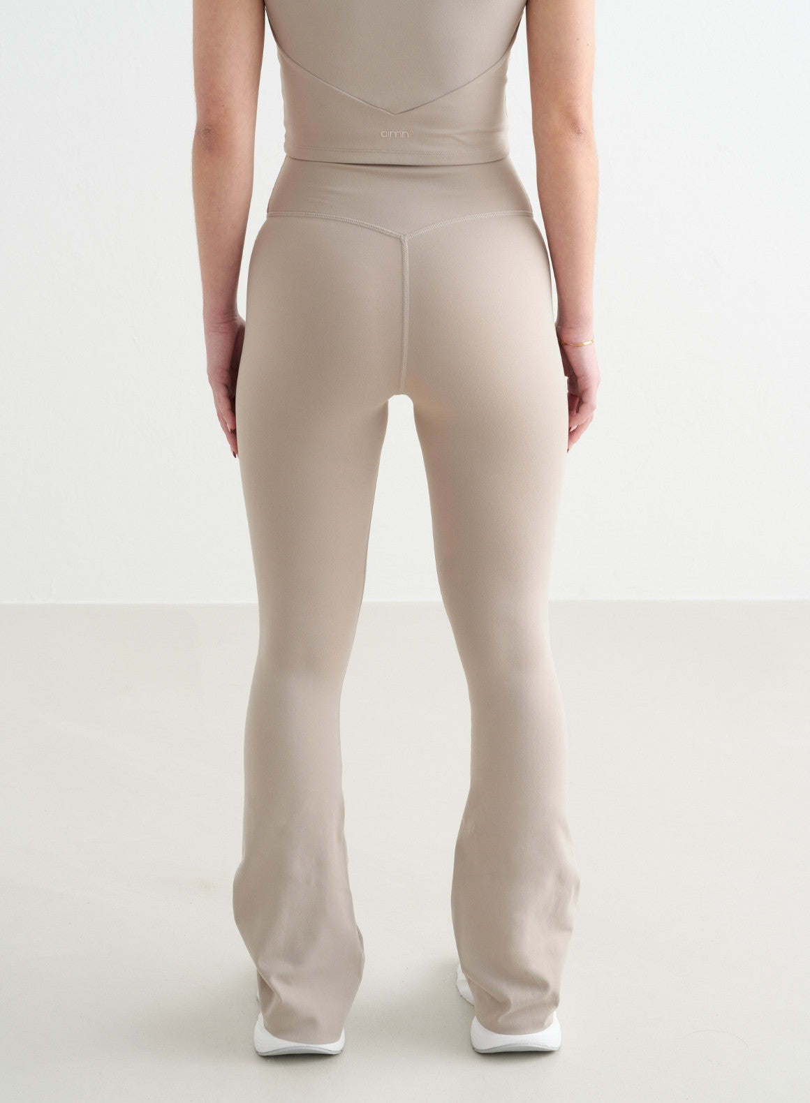Dark Clay Sense Flare Petite Tights - High Waisted Yoga Pants for Women, Comfortable Workout Leggings for Running, Gym & Lounge Wear