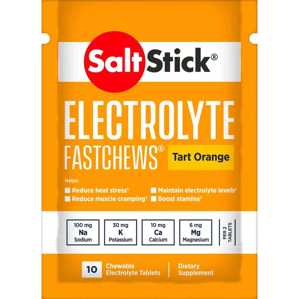 Salt Stick Fastchews Electrolyte Tablets - Tart Orange Flavor (10 Count) | Rapid Hydration for Athletes, Runners & Outdoor Activities