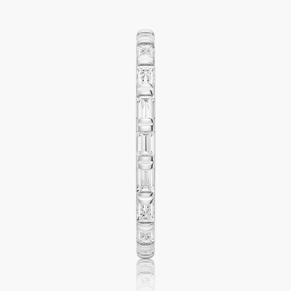 1.2 CT Slim Baguette Moissanite Stackable Wedding Band Ring for Women - Perfect for Stacking, Anniversary Gifts & Everyday Elegance
