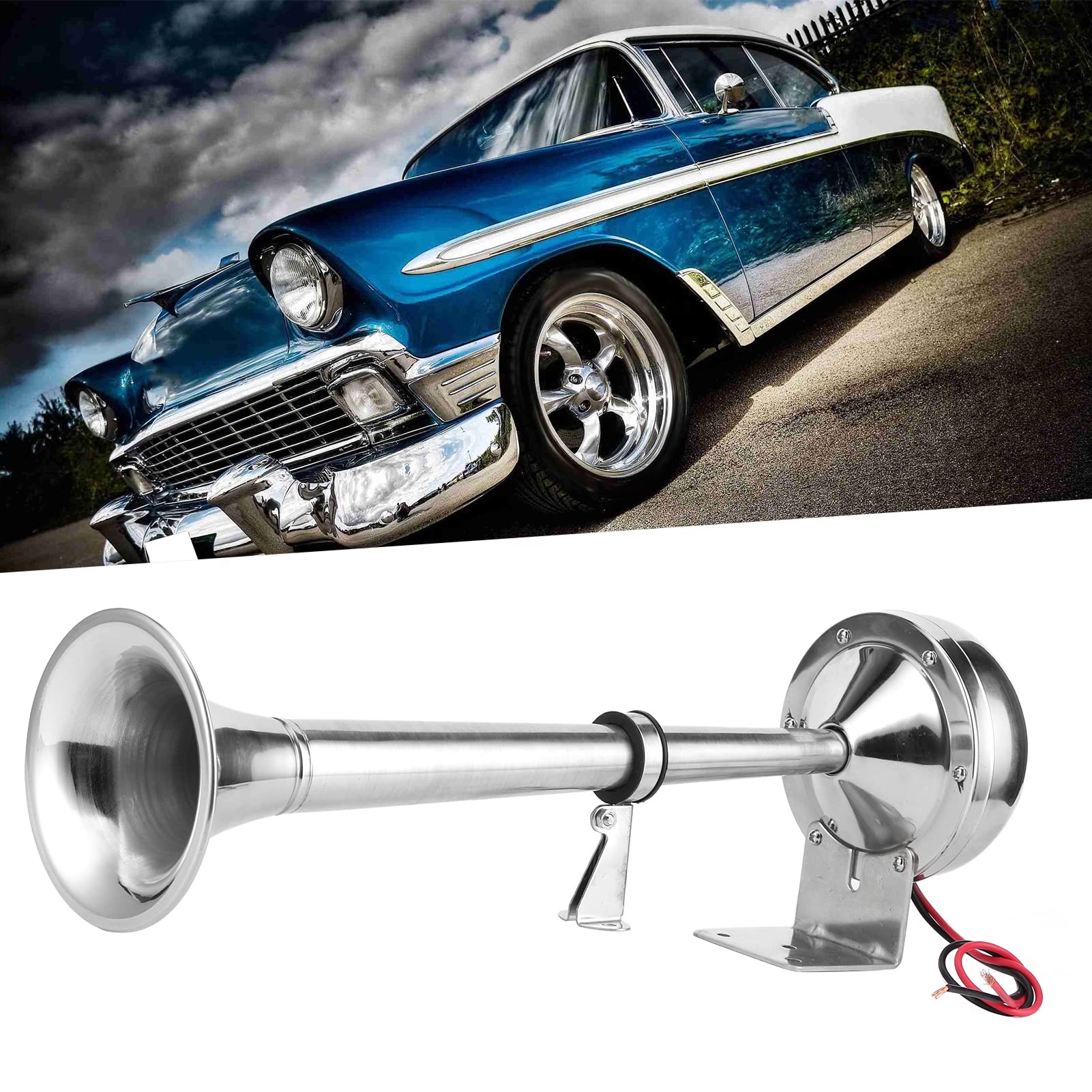 12V Single Air Horn - Easy to Install, Anti-Corrosion Marine & Truck Air Horn for Boats, Trucks, Lorries - Perfect for Emergency Alerts & Vehicle Safety