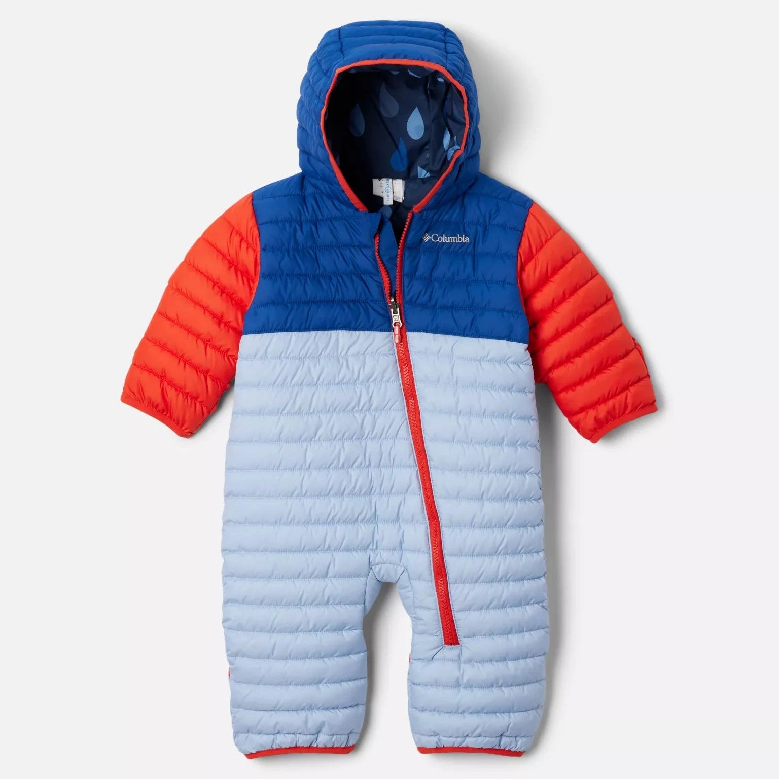 Columbia Whisper Lite II Reversible Bunting - Mountain Blue & Spicy Powder - Warm Winter Baby Snowsuit for Outdoor Play & Snow Adventures