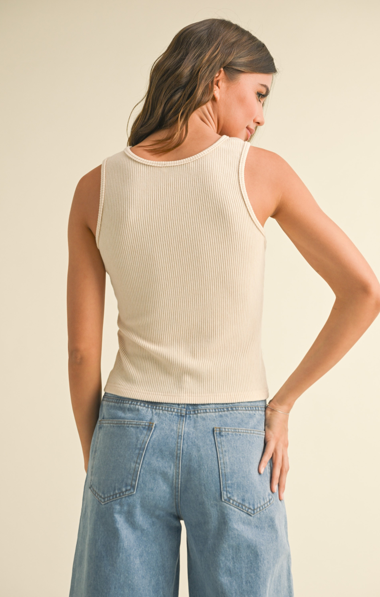 Novah Twist Detail Tank Top - Women's Fashion Stretch Camisole for Casual Wear & Layering