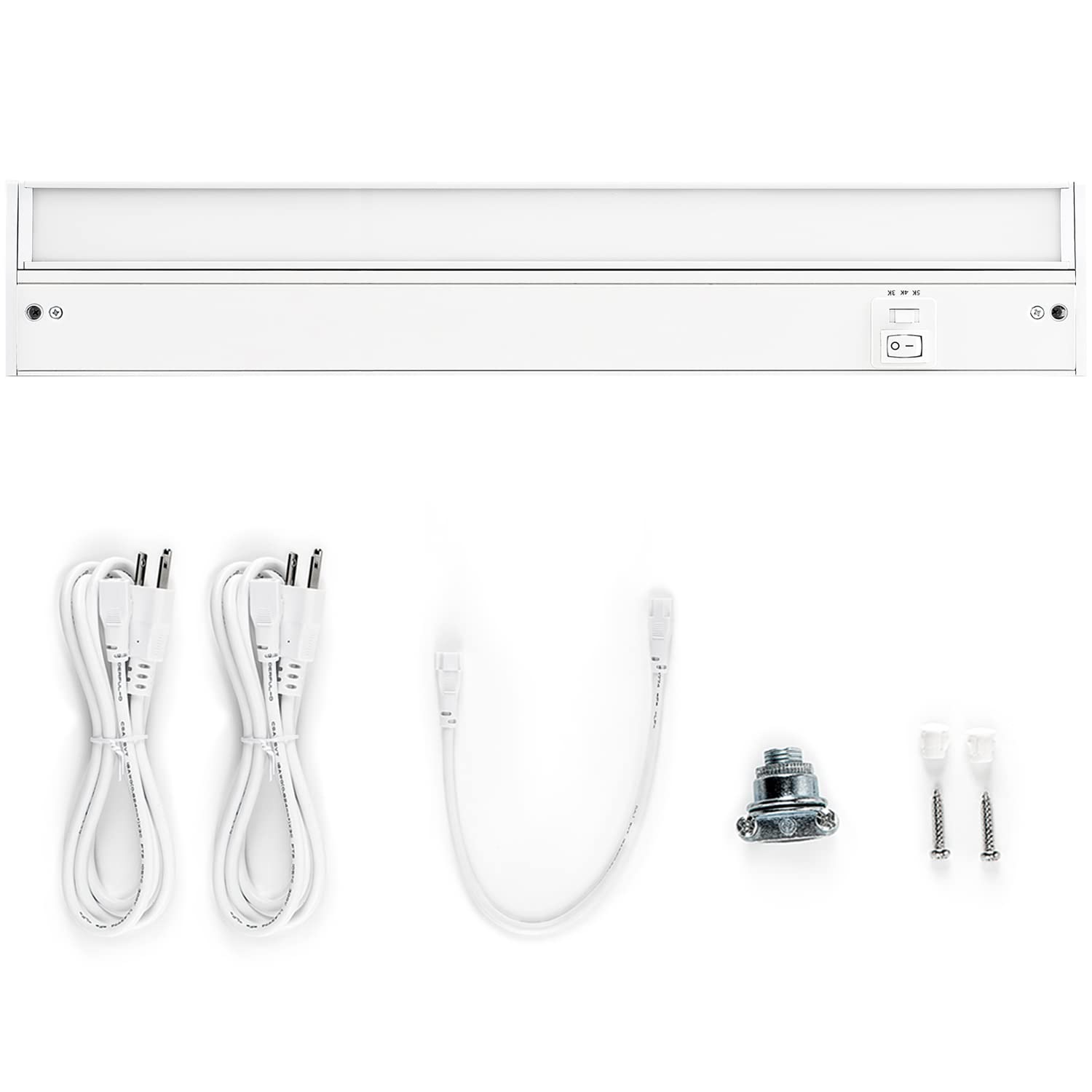 Parmida LED Swivel Under Cabinet Lighting - 12 Inch Hardwired or Plug-in, 3 Color Temperature, 1 Pack with 2x12 Linking Cable for Kitchen, Bathroom, and Workspace Lighting