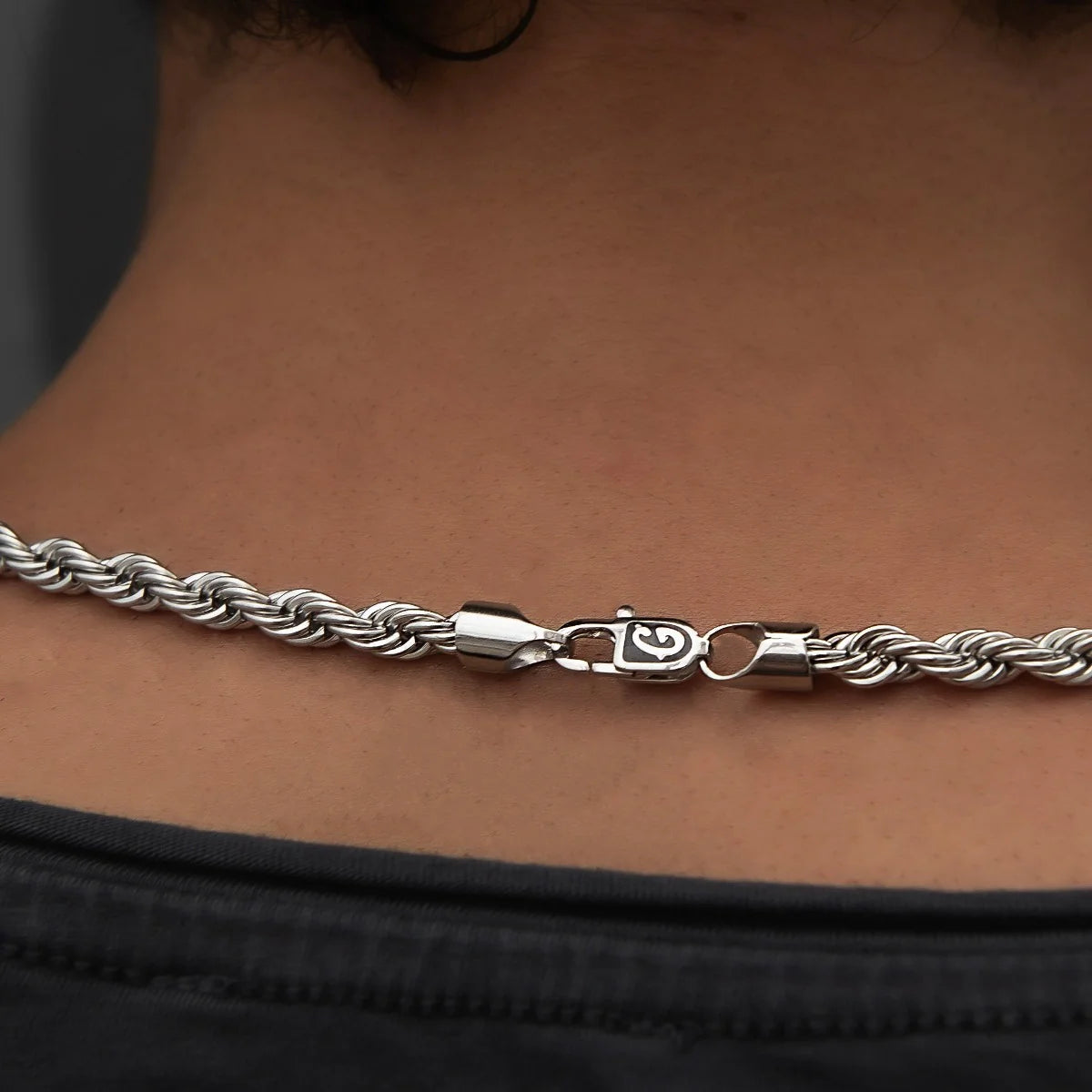 20 Rope Chain Necklace in 14K White Gold - 6mm Width, Durable & Elegant Jewelry for Women, Perfect for Weddings, Parties & Everyday Wear