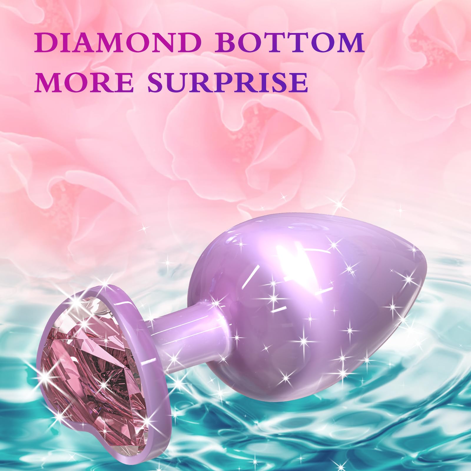 Small Anal Plug for Beginners - Heart-Shaped Jewel Base Adult Toy for Women & Men | G-Spot Stimulation | Couples Play | Discreet Pink Sex Toy for Solo & Partnered Pleasure