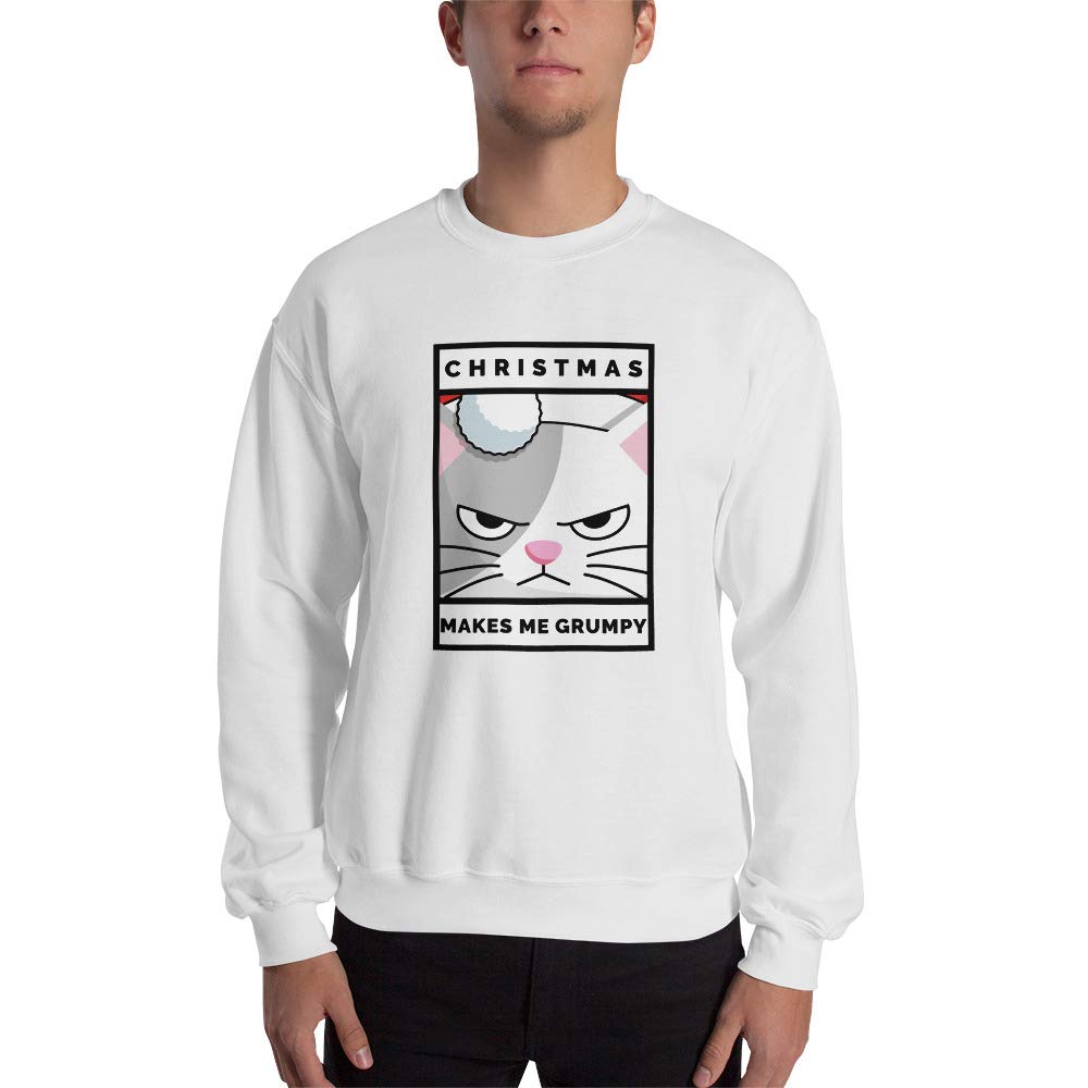 Funny Christmas Cat Sweater for Women & Men | Ugly Holiday Cat Sweater with Grumpy Cat Design | Cute Christmas Cat Shirt for Cat Lovers | Perfect for Holiday Parties, Family Gatherings & Christmas Photos