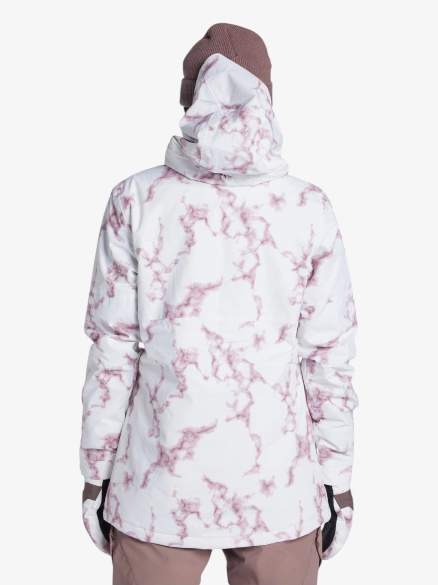 DC Women's Snow Cruiser Jacket in White & Pink - Waterproof Winter Coat for Skiing, Snowboarding & Outdoor Activities
