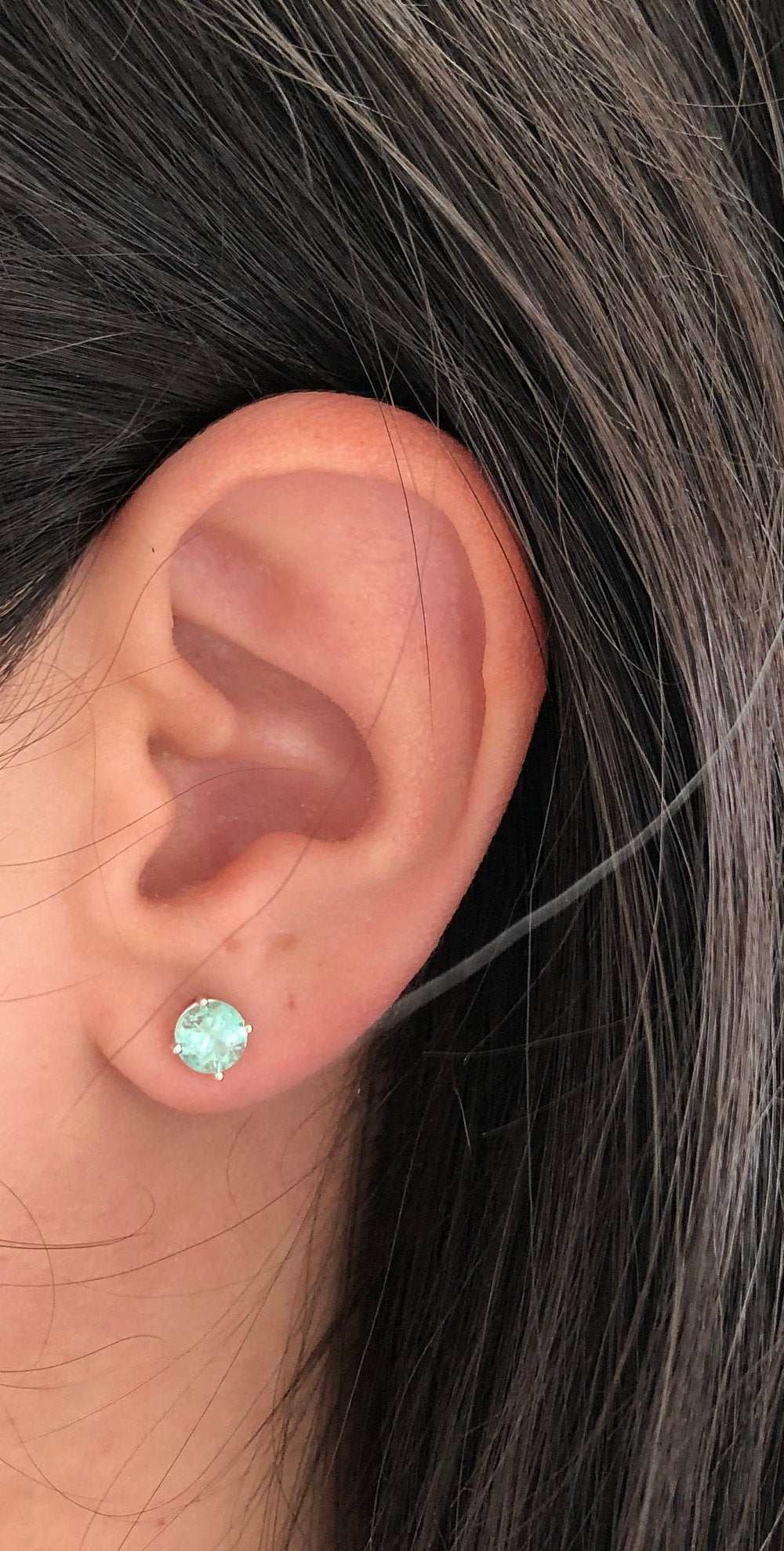 1.50 Carat Natural Bright Green Emerald Stud Earrings - 4.5mm Brilliant Cut Sterling Silver Jewelry for Women - Perfect for Weddings, Parties & Special Occasions