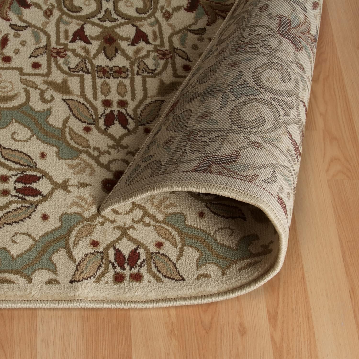 Camille Floral Medallion Scroll Traditional Indoor Area Rug - Non-Slip Living Room Carpet, Bedroom Runner for Home Decor