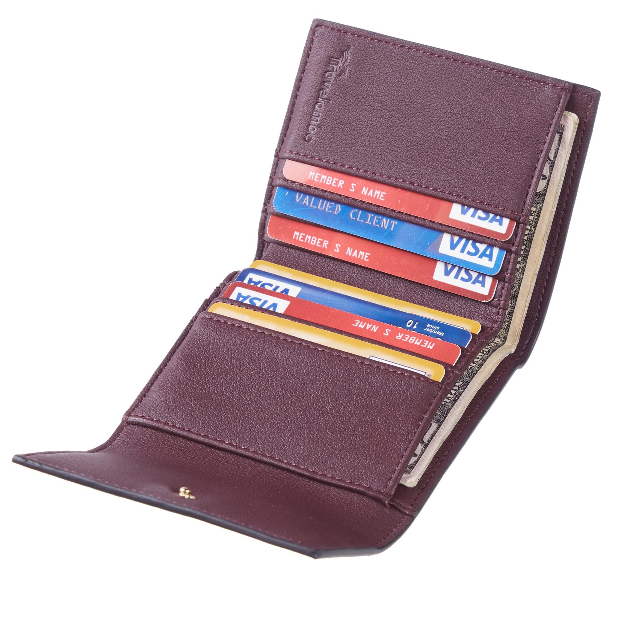 Travelambo RFID Blocking Slim Wallet for Women - Compact Trifold Credit Card Holder with Coin Pouch | Perfect for Everyday Carry, Travel & Minimalist Lifestyle