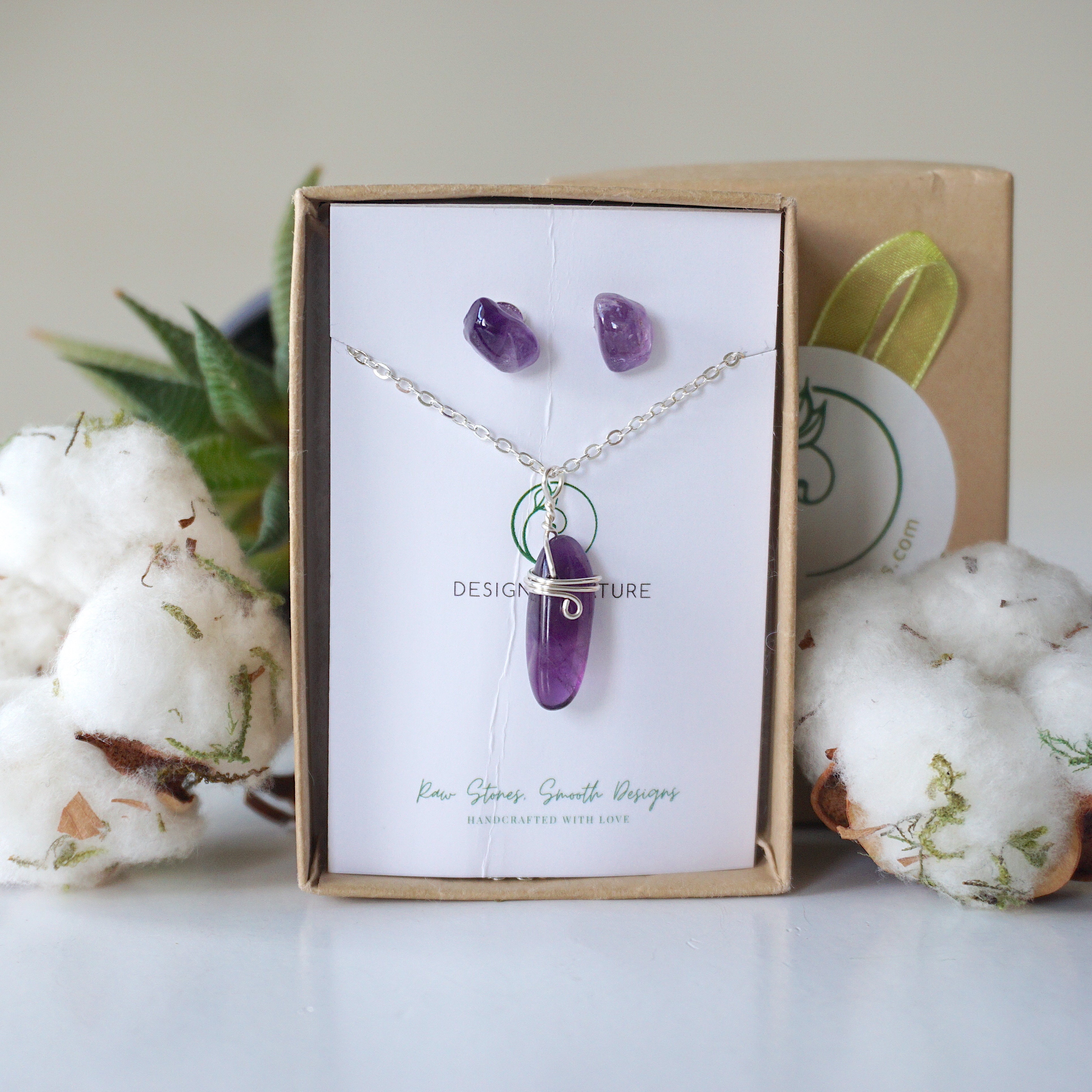 Amethyst Charm Set Sterling Silver - Elegant Jewelry for Women, Gift for Her, Birthday & Anniversary Present - Perfect for Everyday Wear & Special Occasions