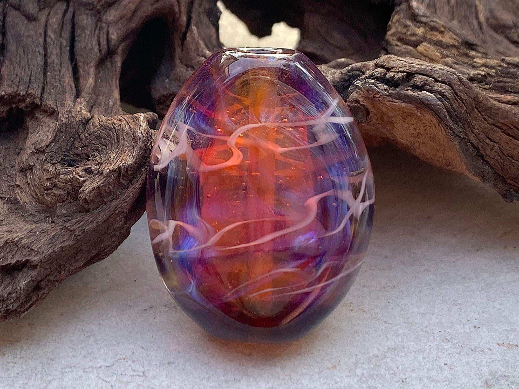 Vivid Purple Pink Lampwork Glass Focal Bead for Jewelry Making - Handmade SRA Bead for Necklaces, Bracelets & DIY Crafts - Perfect for Boho, Wedding & Statement Jewelry Designs